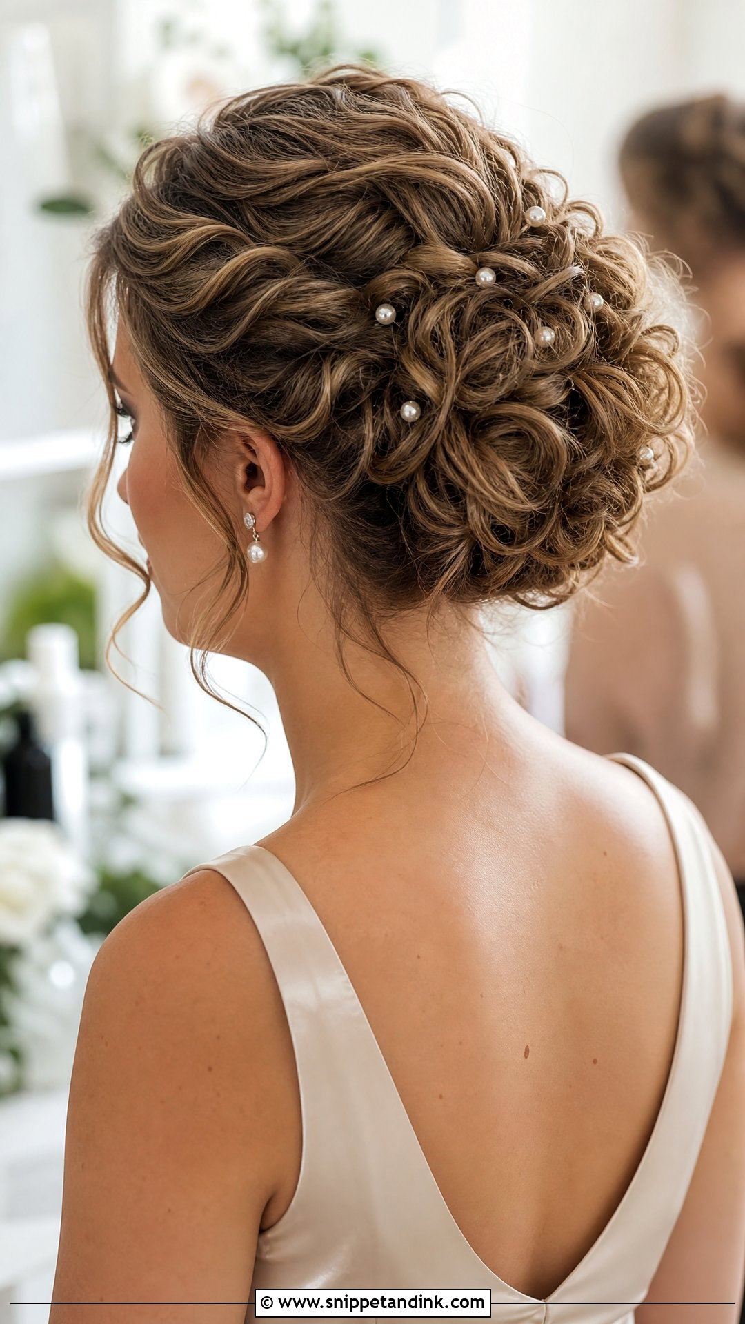 Curly Bun Updo For Wedding - Snippet and Ink - 15 Curly Updo for Wedding Ideas