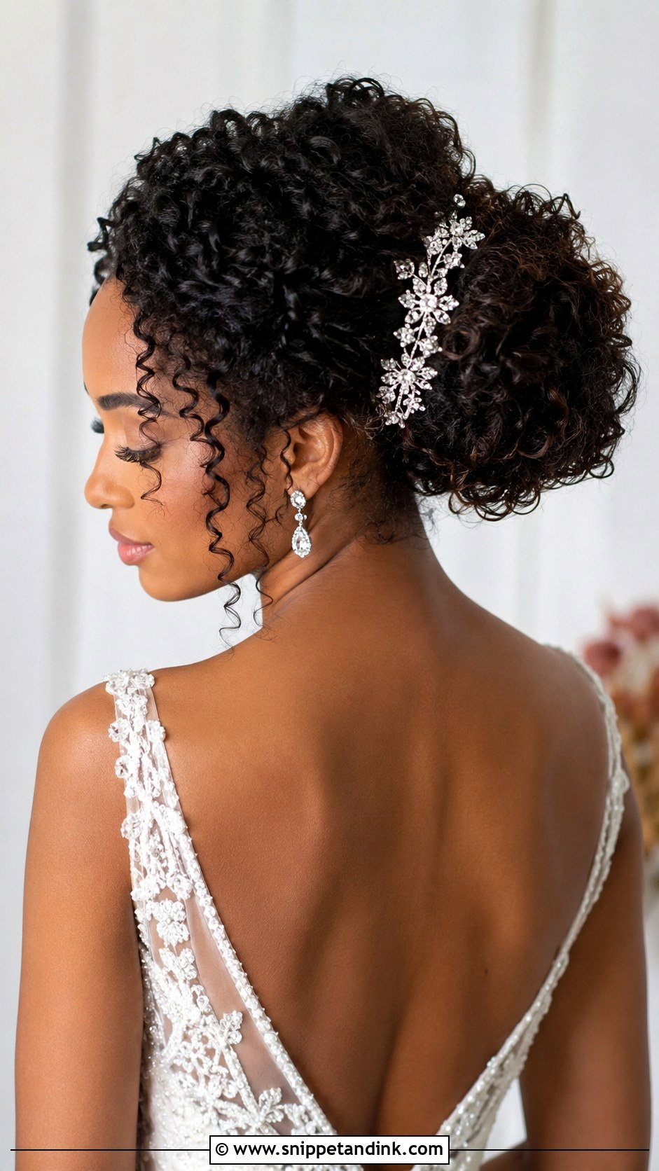 Curly Bun Wedding Hairstyle - Snippet and Ink - 25 Wedding Bun Hairstyle Ideas