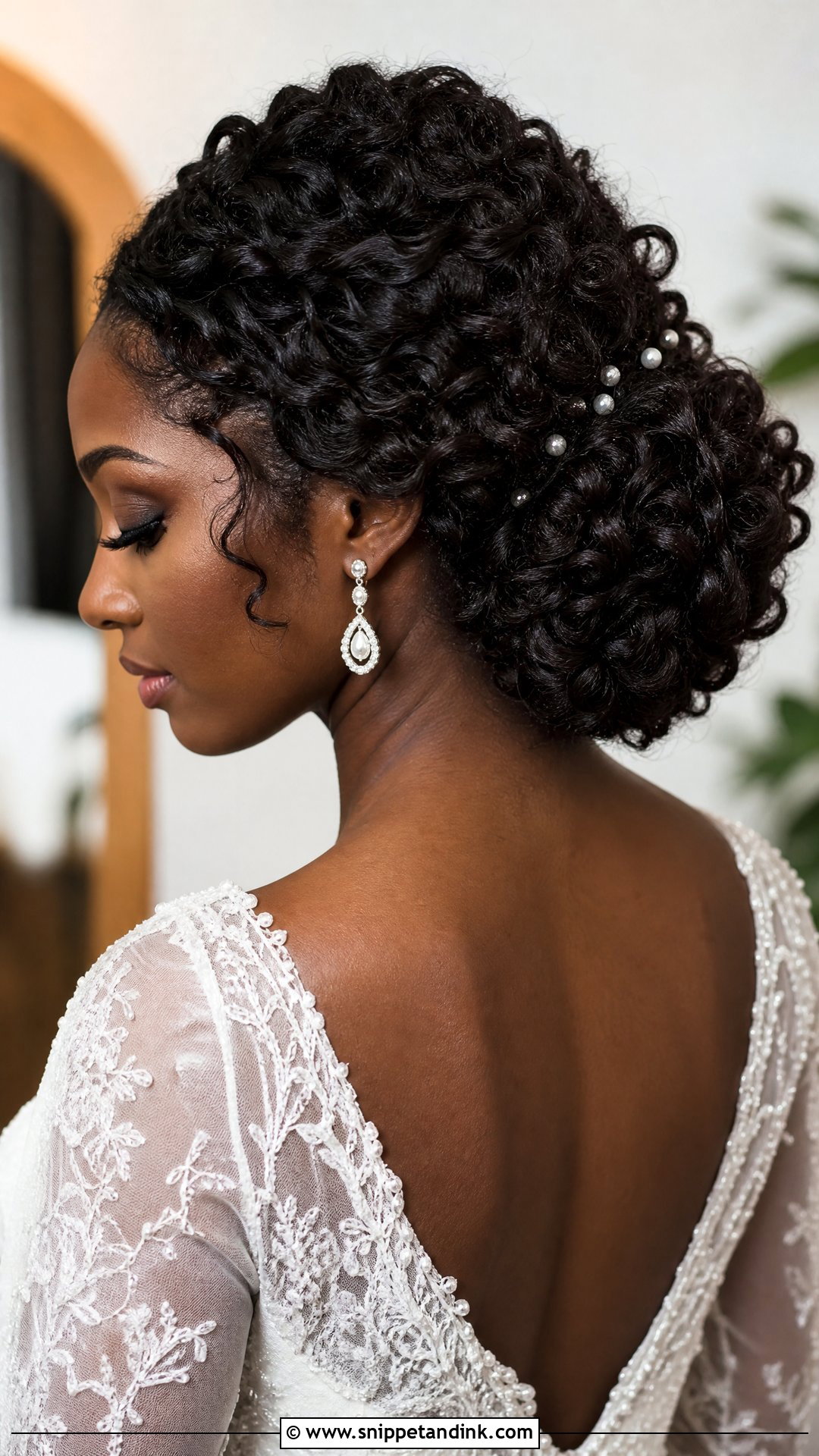 Curly Bun Wedding Hairstyle - Snippet and Ink - 15 Buns Hairstyles Wedding