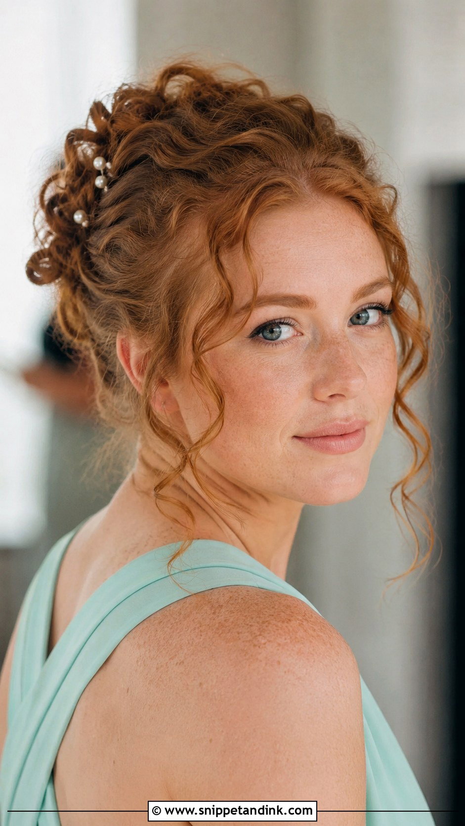Curly Bun With Face Framing Curls - Snippet and Ink - 20 Curly Hairstyles for Wedding Bridesmaid