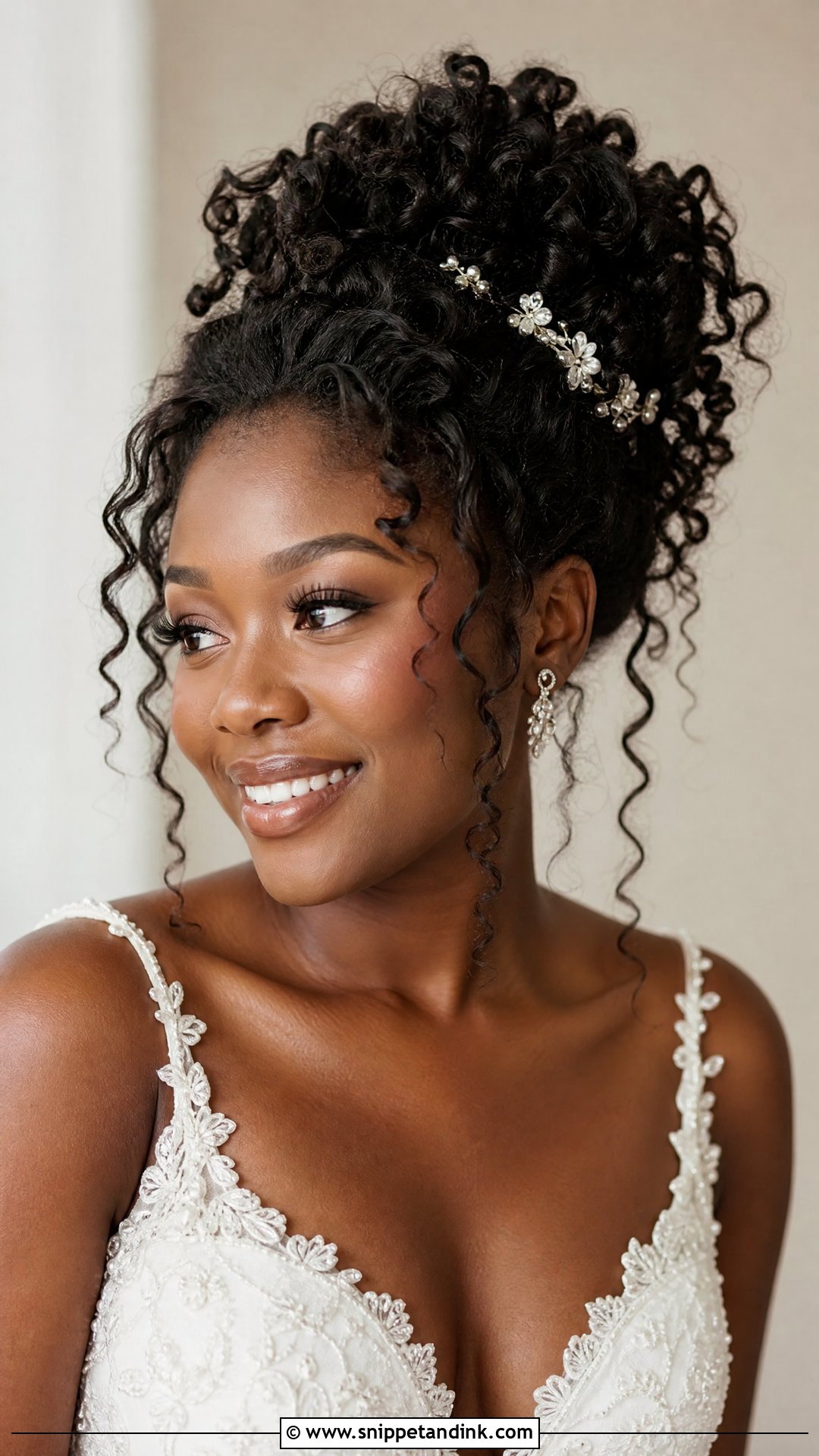 Curly Bun for Wedding - Snippet and Ink - 25 Buns Hairstyles for Wedding