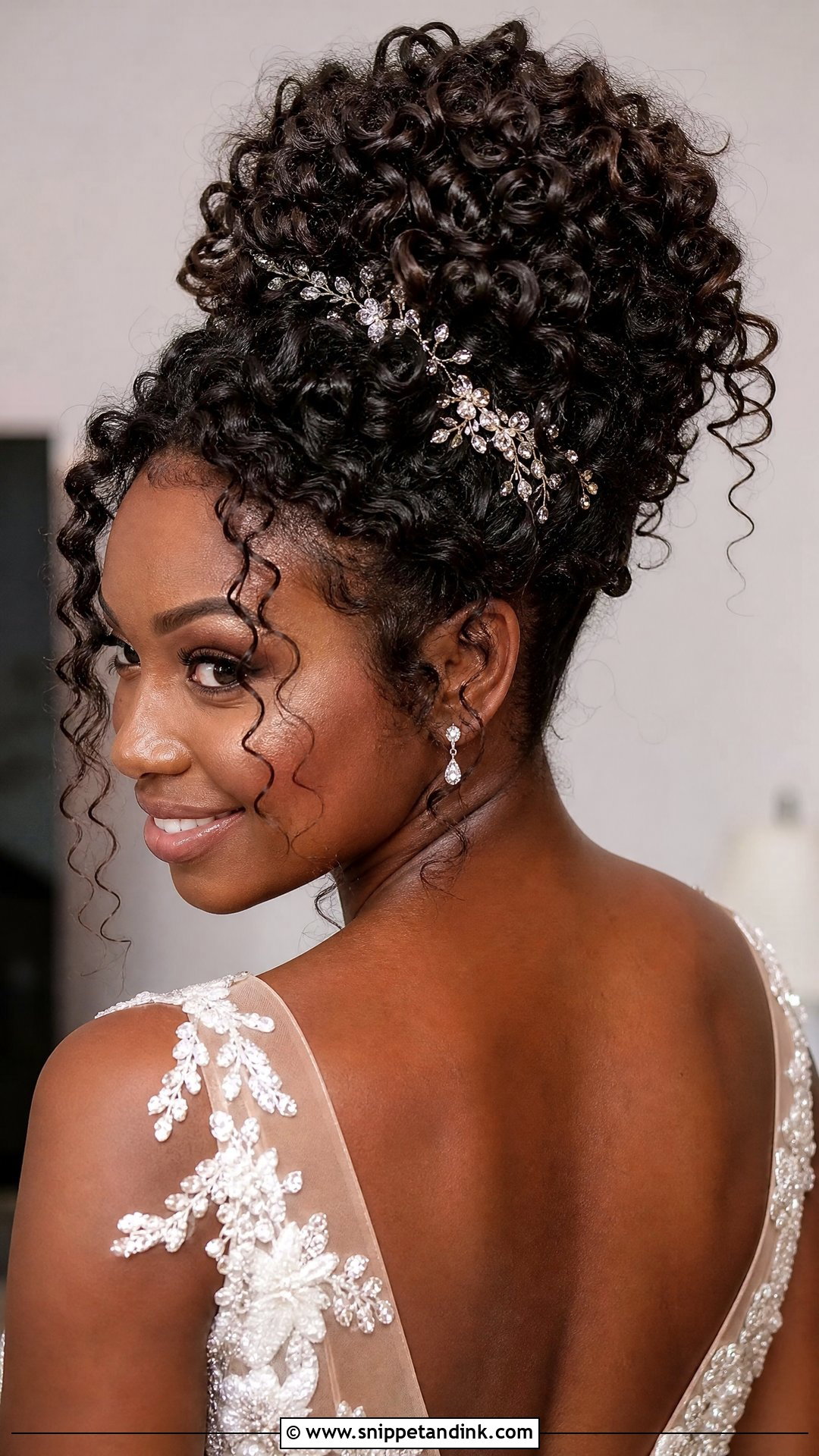 Curly Bun for Wedding - Snippet and Ink - 20 Hair Bun for Wedding Ideas