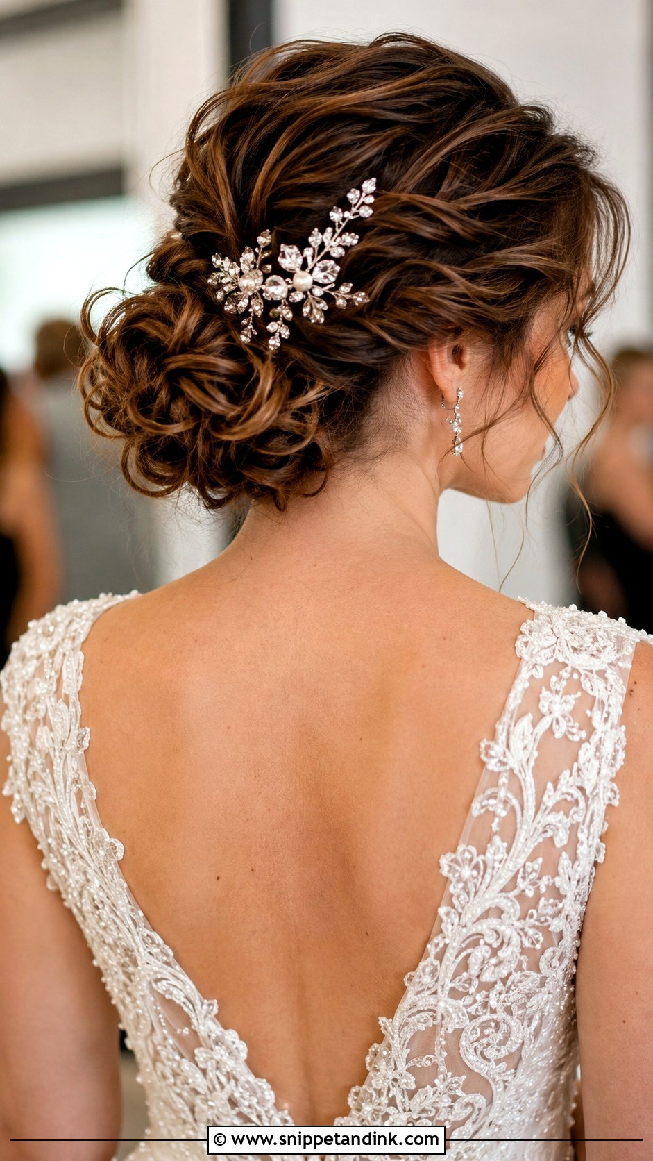 Curly Chignon Bridal Updo - Snippet and Ink - 30 Curls Hairstyles for Wedding