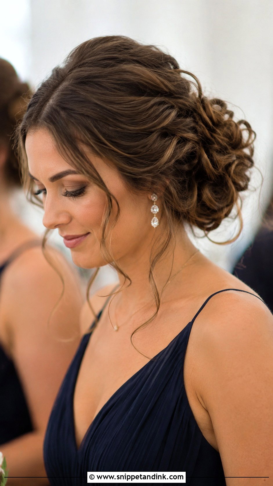 Curly Chignon Bridesmaid Hair - Snippet and Ink - 20 Curly Hairstyles for Bridesmaids