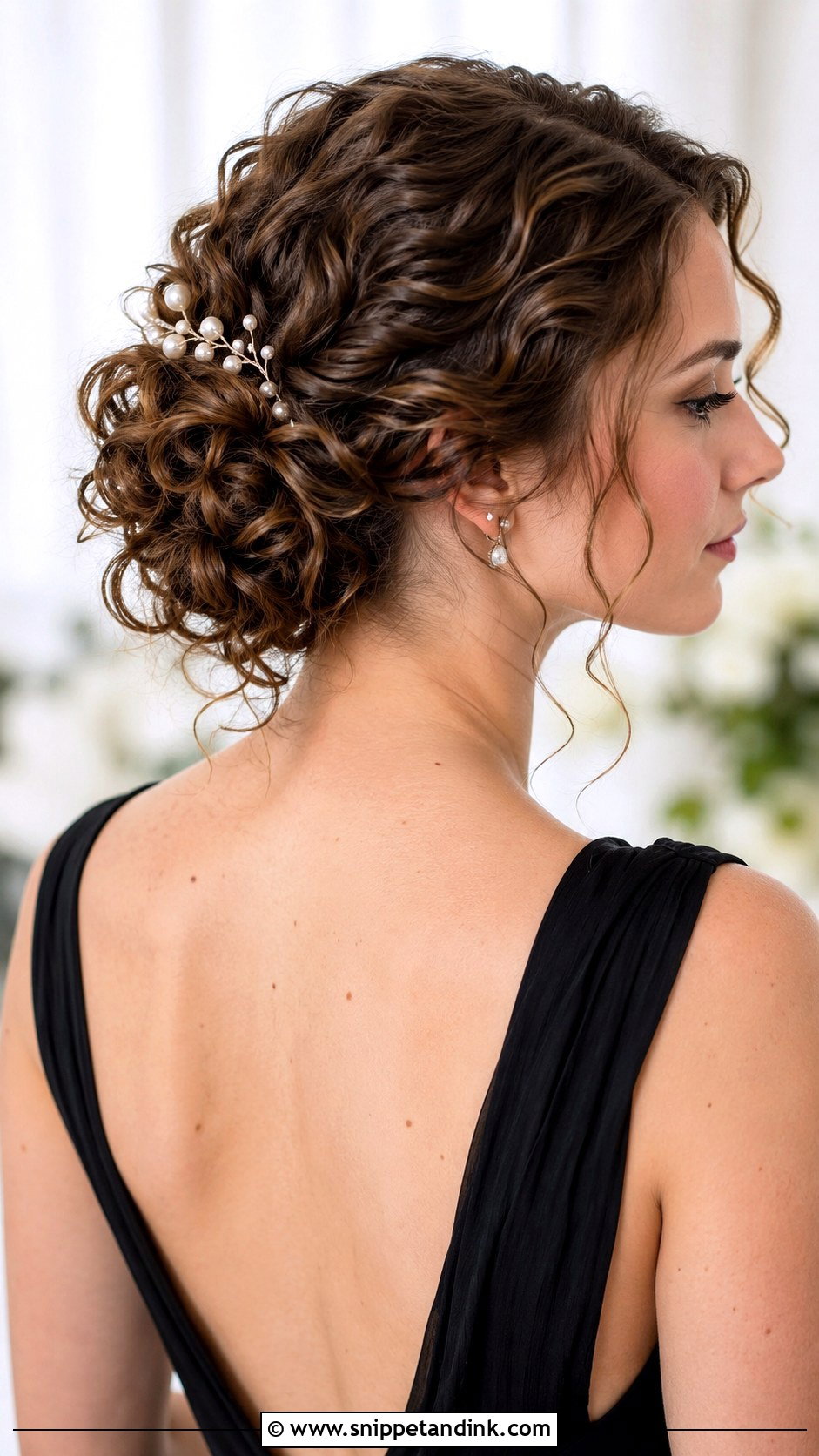 Curly Chignon Bridesmaid Hair - Snippet and Ink - 20 Curly Hairstyles for Wedding Bridesmaid