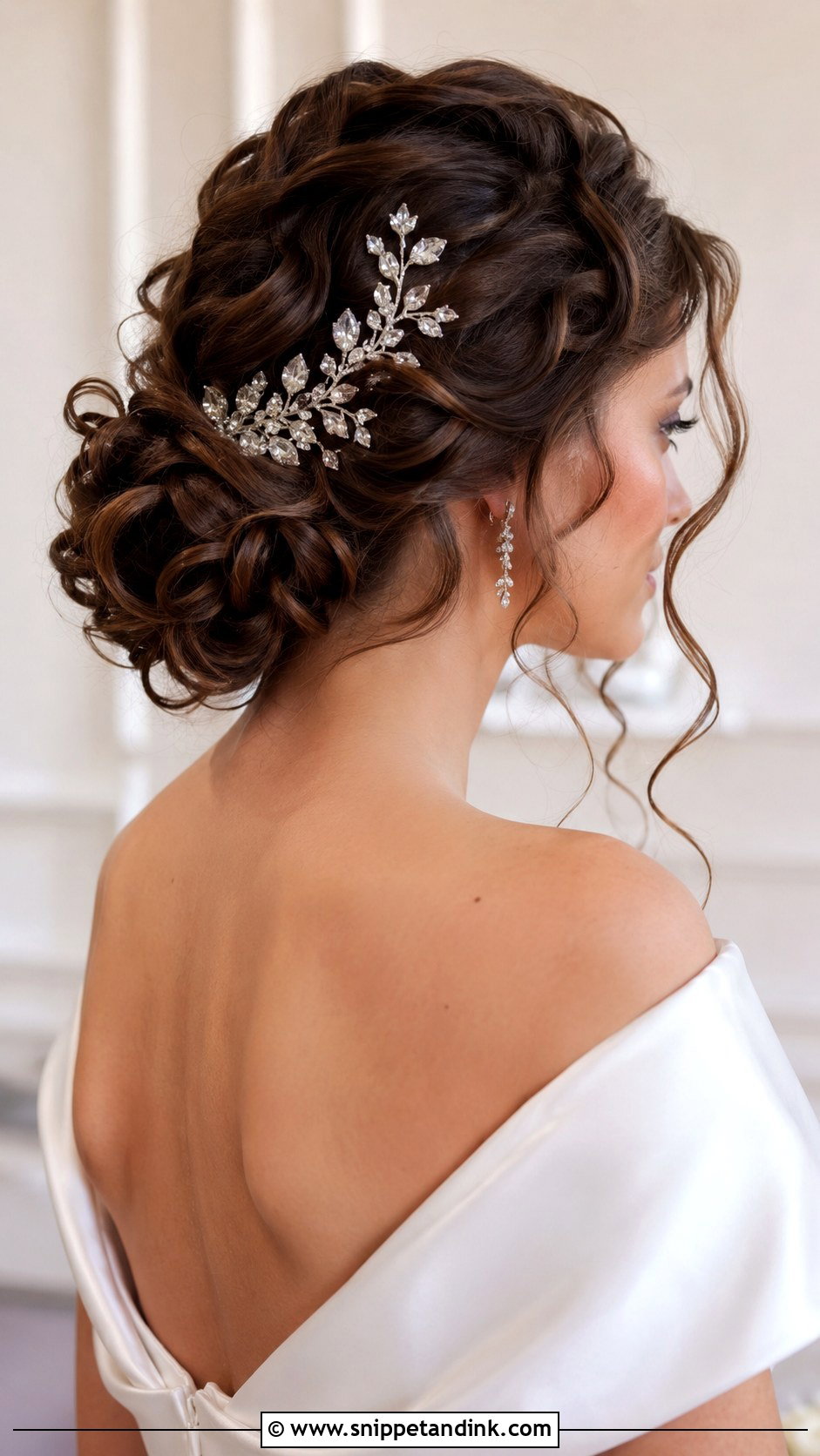 Curly Chignon Updo - Snippet and Ink - 25 Curly Hair for Wedding Ideas