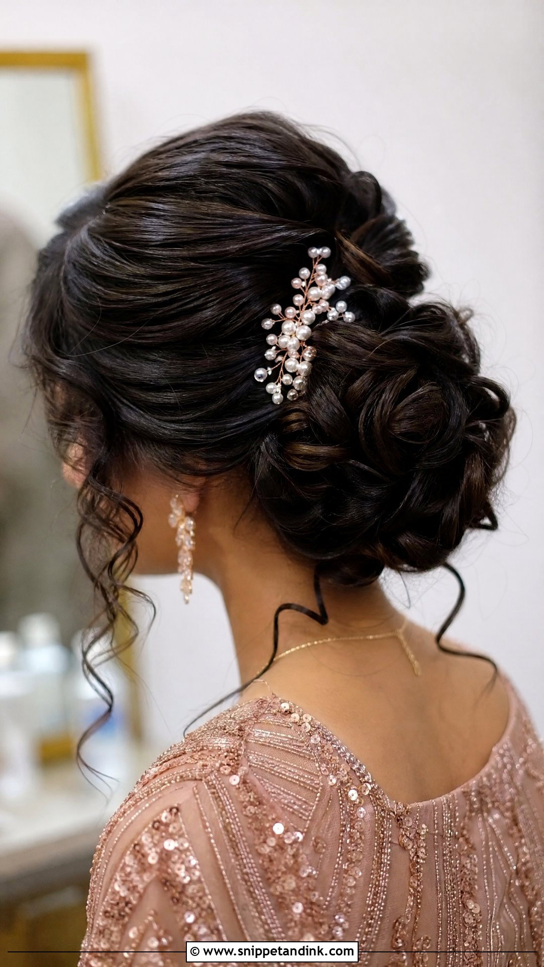 Curly Chignon Wedding Guest Hair - Snippet and Ink - 15 Curly Hairstyles for a Wedding Guest