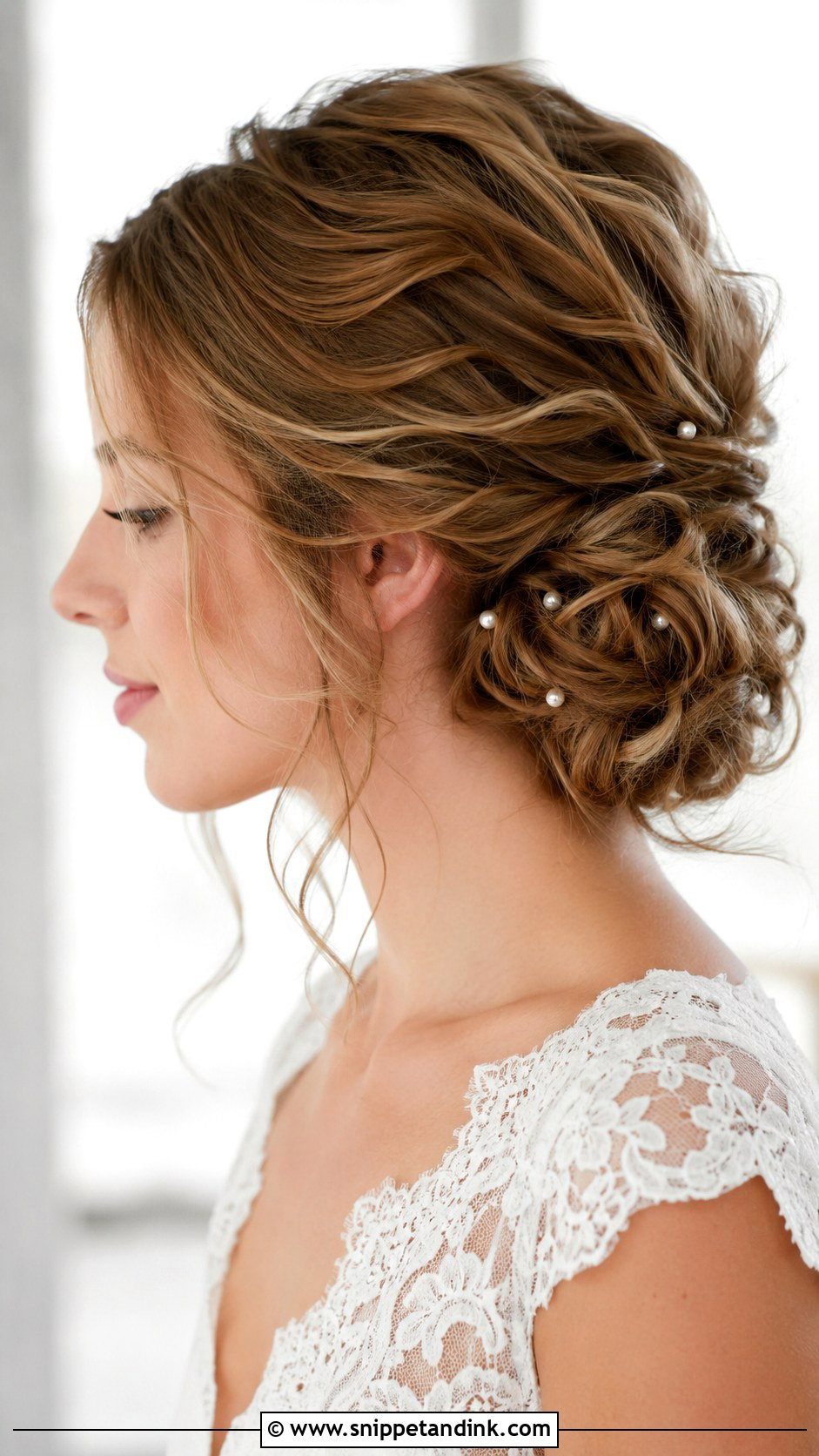 Curly Chignon Wedding Hair - Snippet and Ink - 20 Curl Wedding Hair Styles