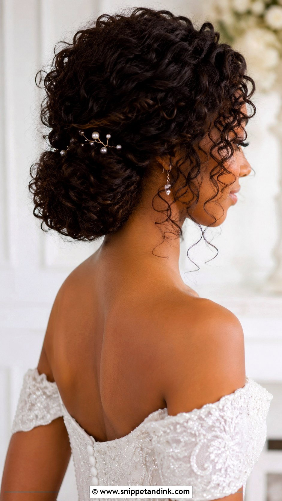 Curly Chignon Wedding Hairstyle - Snippet and Ink - 20 Wedding Hairstyles for Natural Hair
