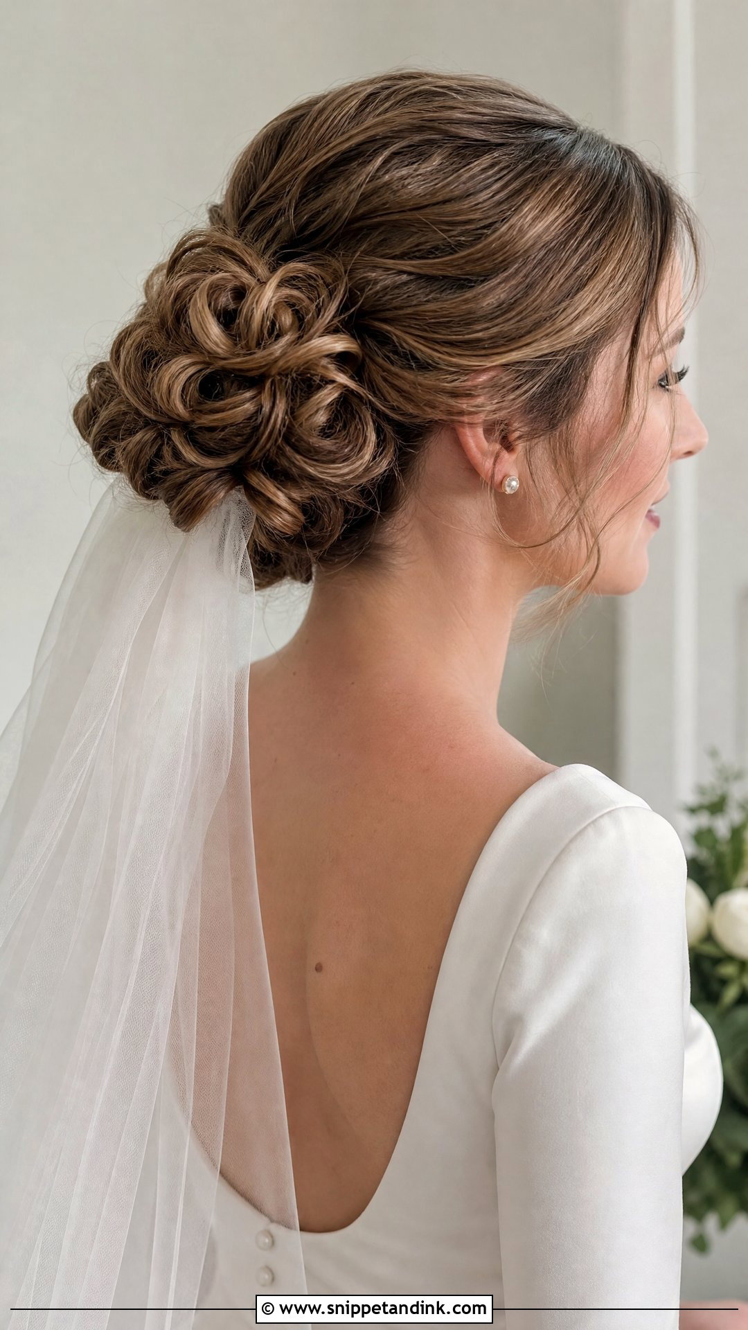 Curly Chignon Wedding Hairstyle - Snippet and Ink - 15 Curly Hair Wedding Hairstyle Ideas