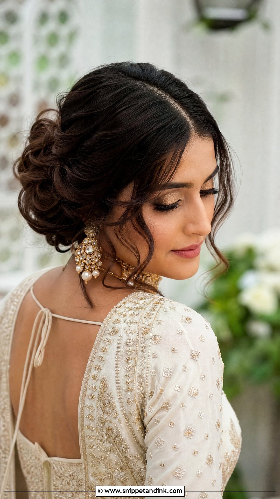 Curly Chignon Wedding Hairstyle - Snippet and Ink - 15 Wedding Hairstyles for Long Curly Hair