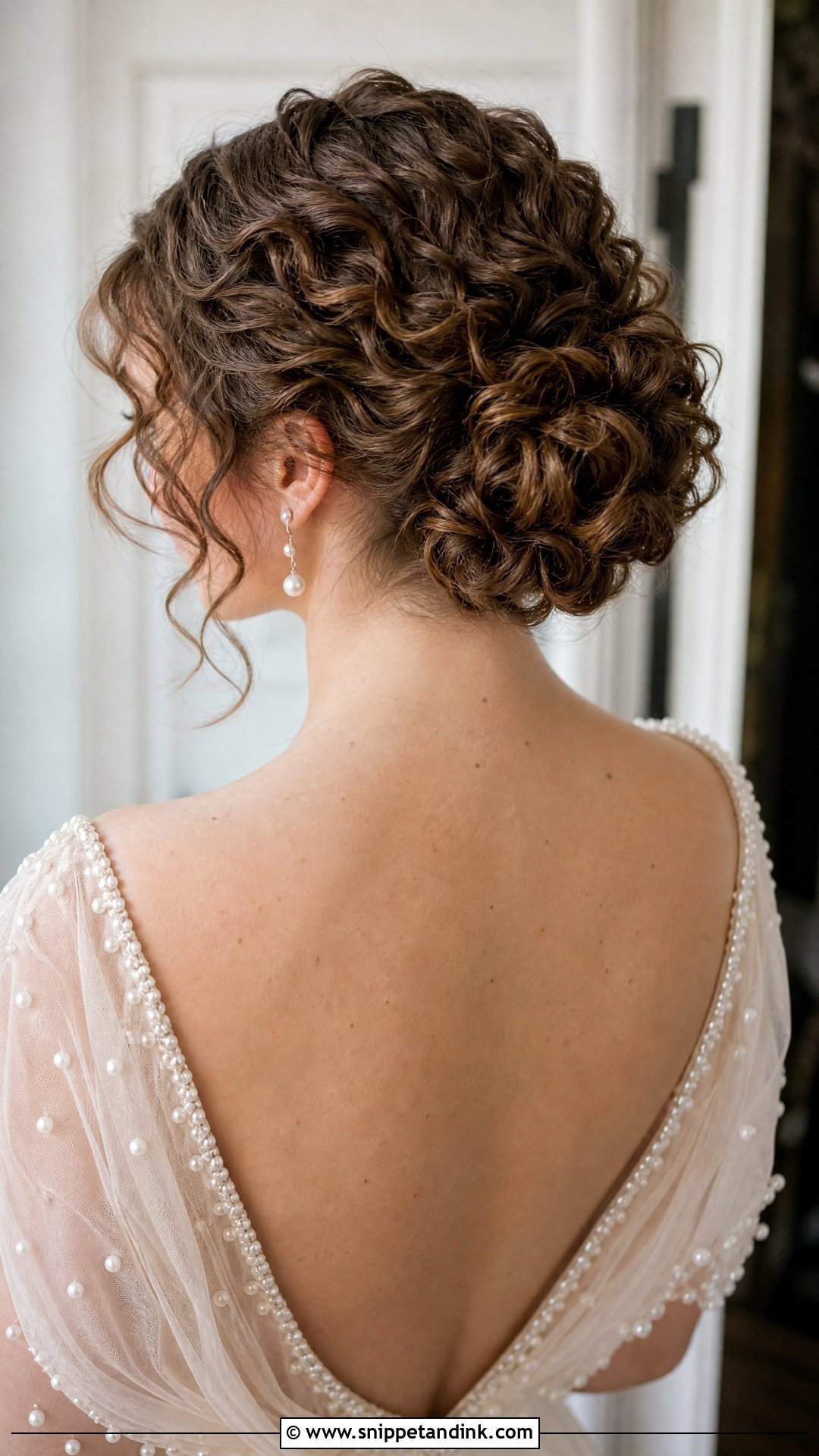 Curly Chignon Wedding Hairstyle - Snippet and Ink - 20 Curly Bun Wedding Hairstyles