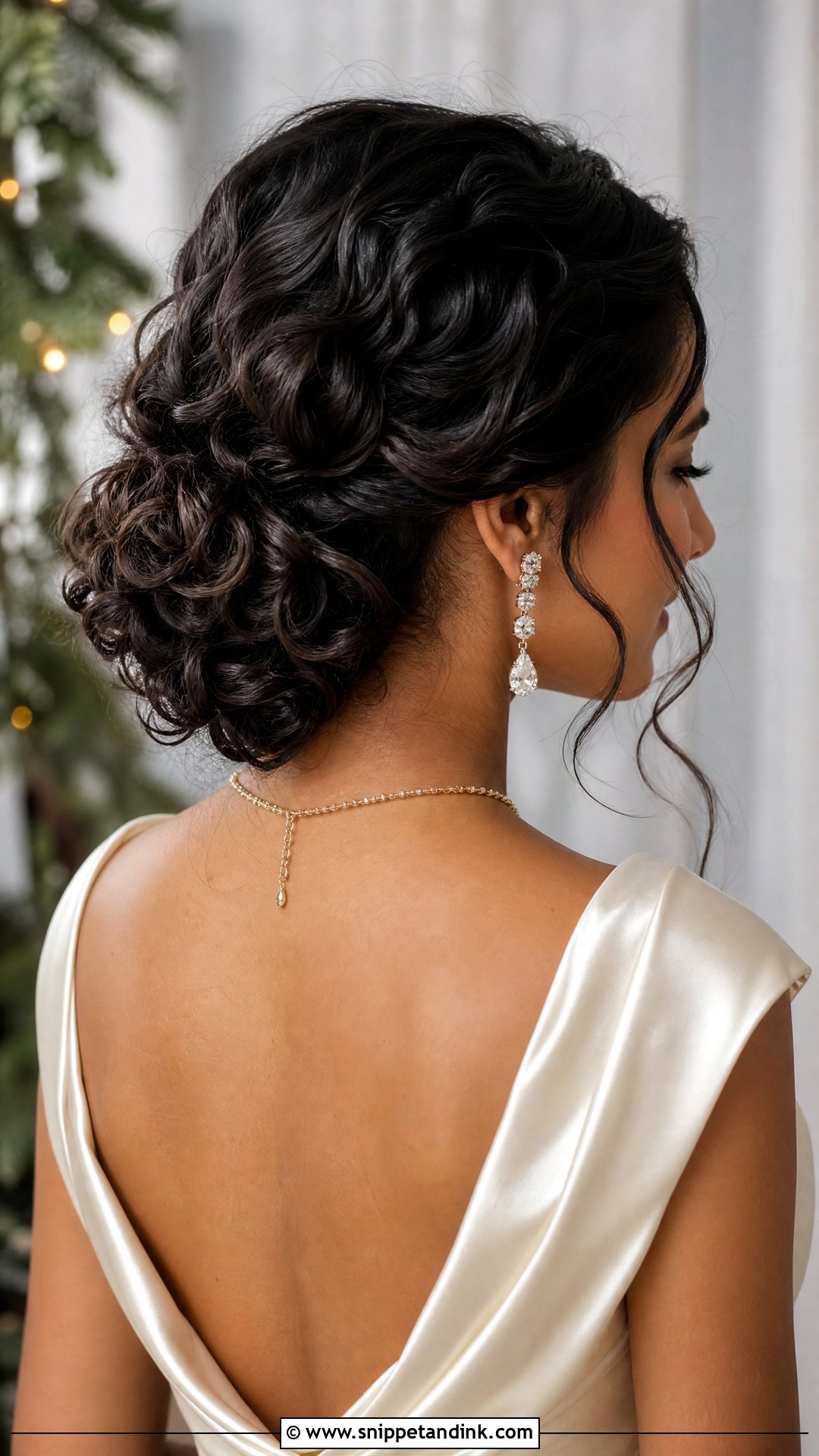 Curly Chignon Wedding Hairstyle - Snippet and Ink - 20 Natural Curls Wedding Curly Hairstyles
