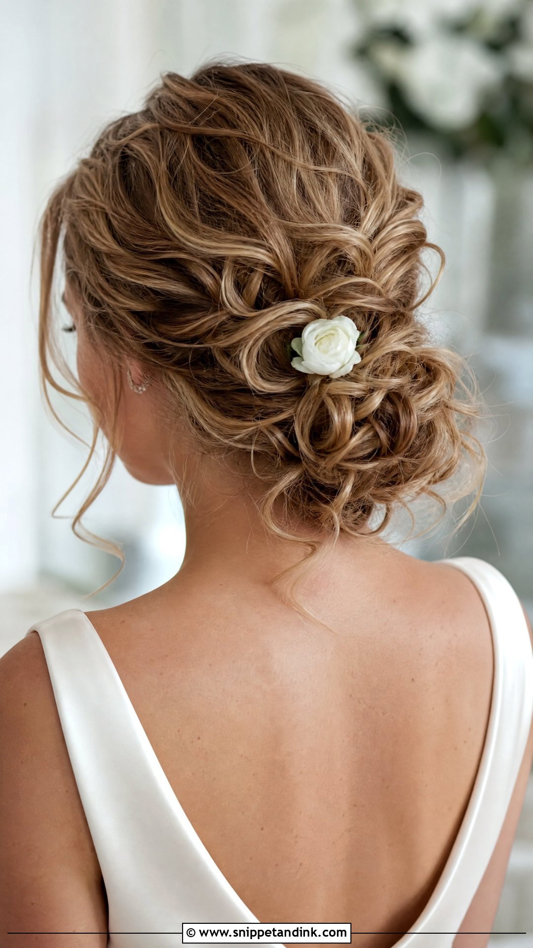 Curly Chignon Wedding Hairstyle - Snippet and Ink - 20 Naturally Curly Wedding Hair Ideas