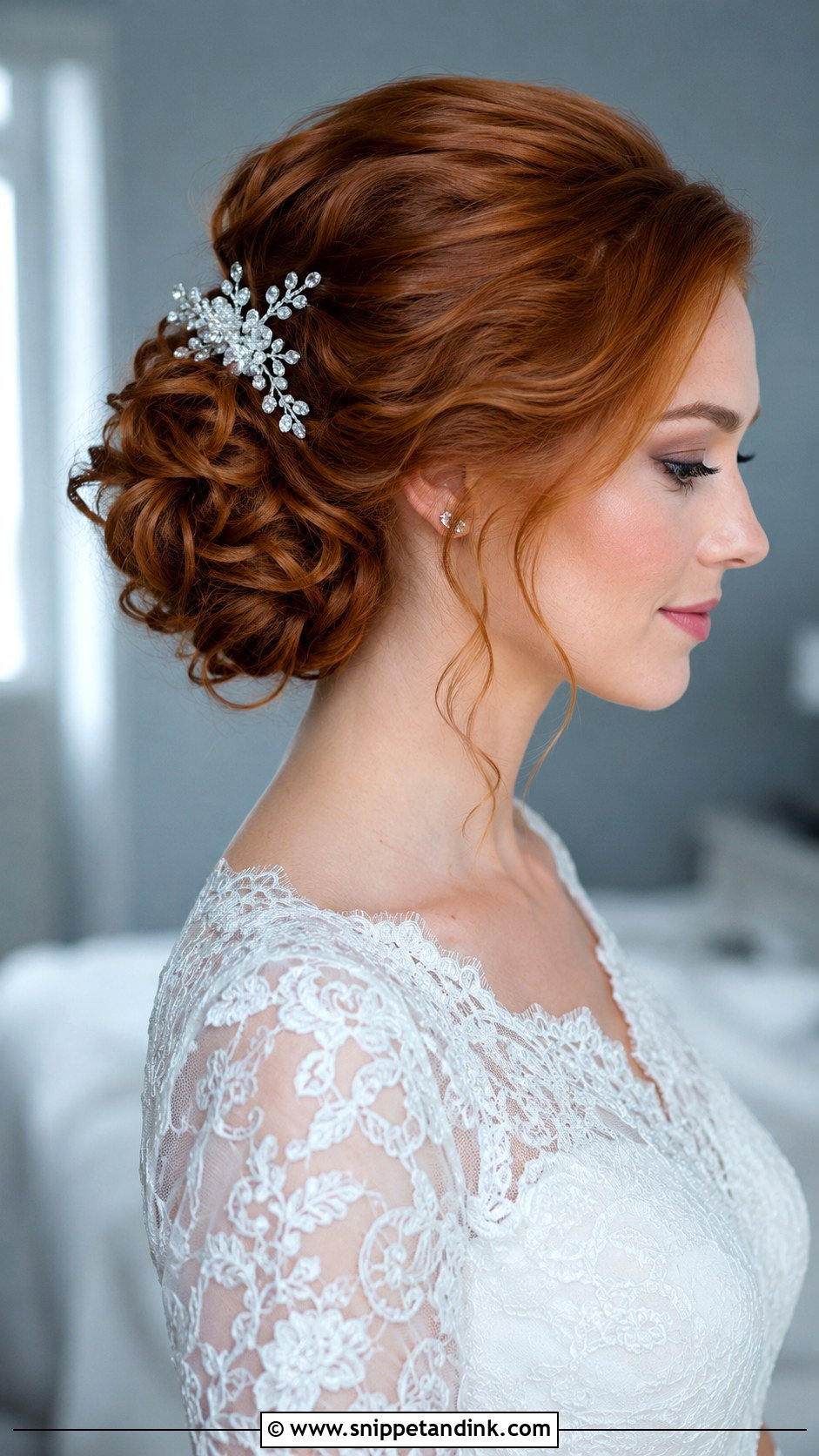 Curly Chignon Wedding Updo - Snippet and Ink - 15 Wedding Updos for Curly Hair