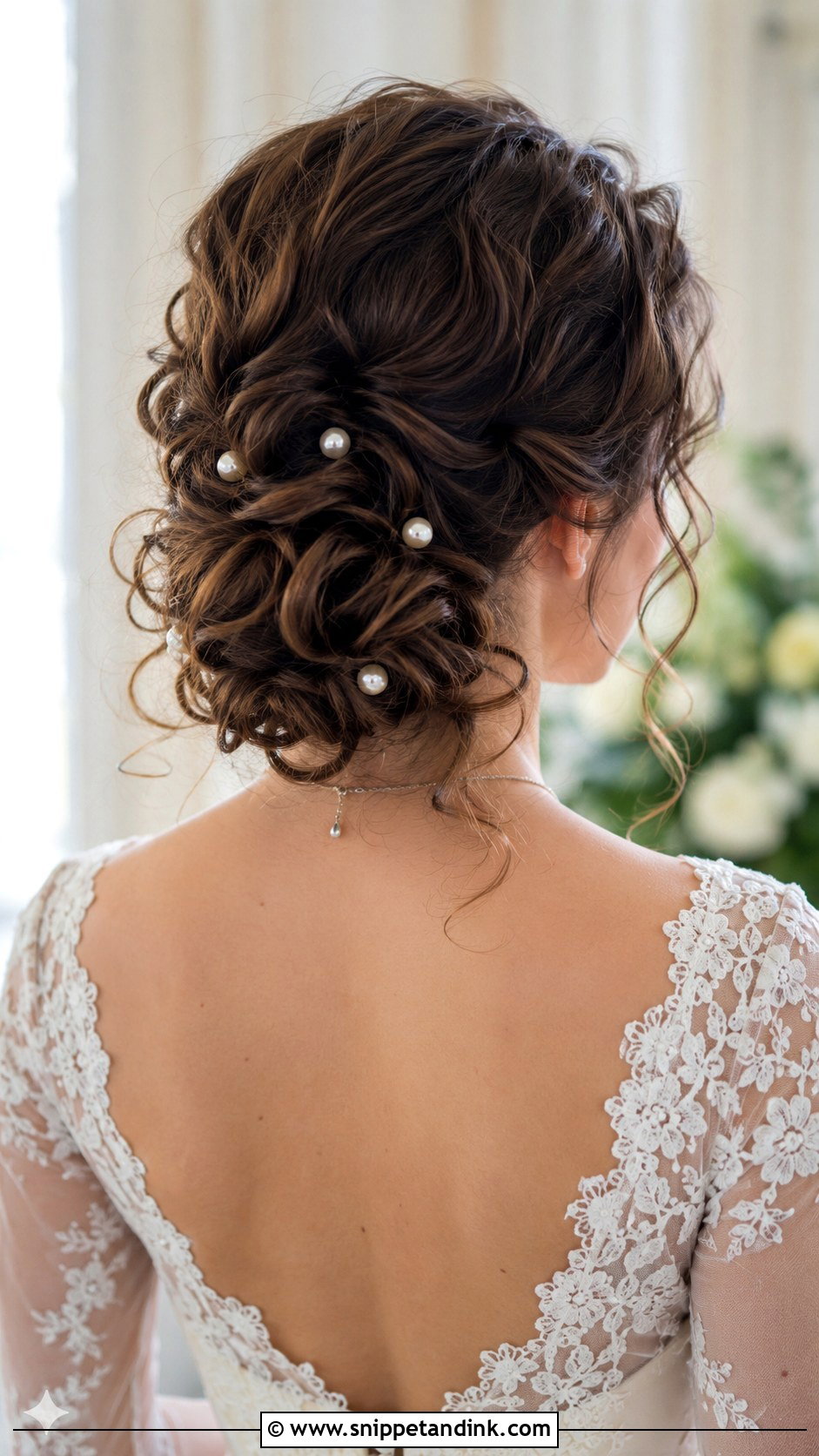 Curly Chignon Wedding Updo - Snippet and Ink - 20 Long Curls Wedding Hair