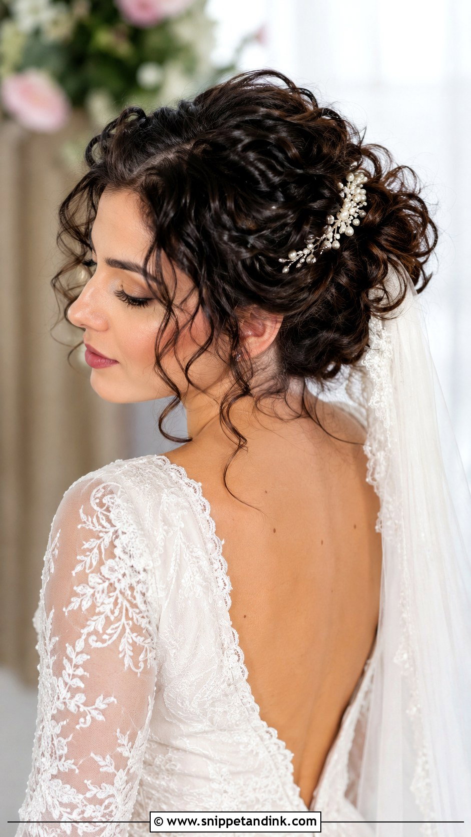Curly Chignon Wedding Updo - Snippet and Ink - 25 Curly Bridal Hairstyles