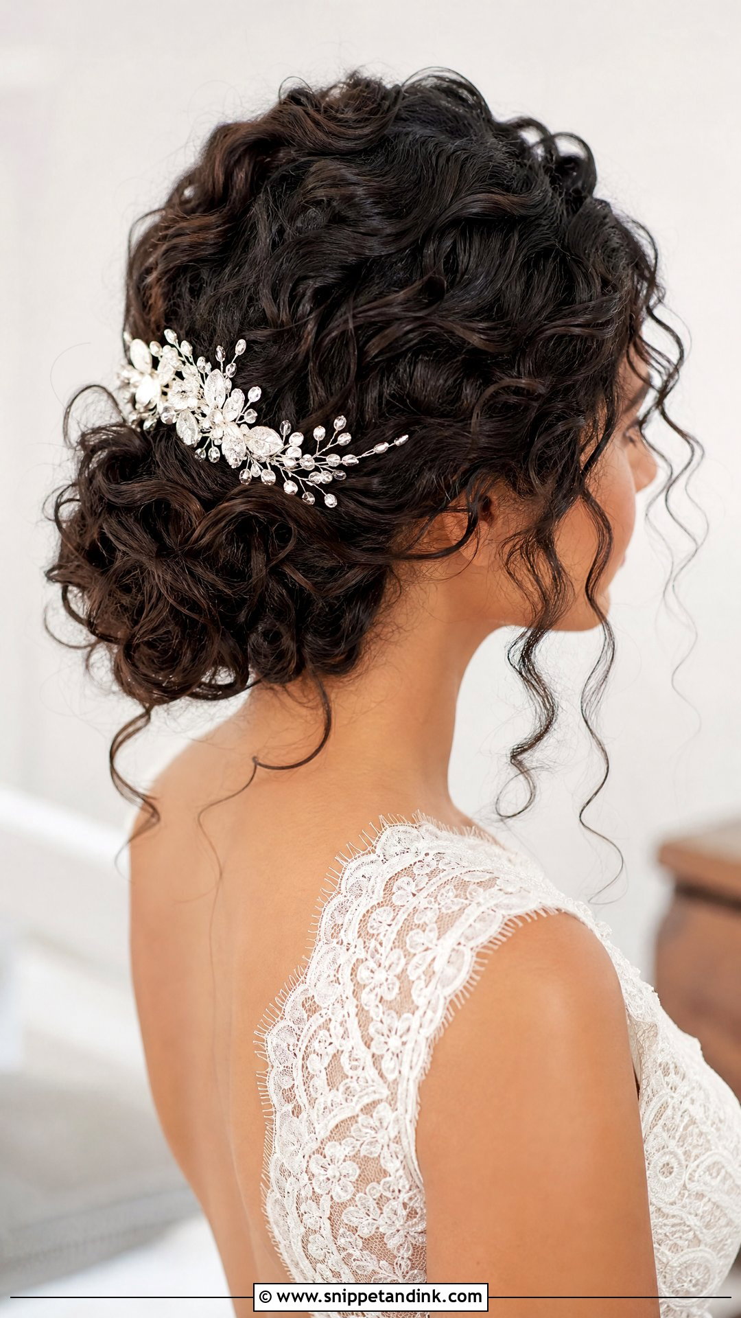 Curly Chignon Wedding Updo - Snippet and Ink - 15 Formal Curly Natural Curls Wedding Updo Hairstyles