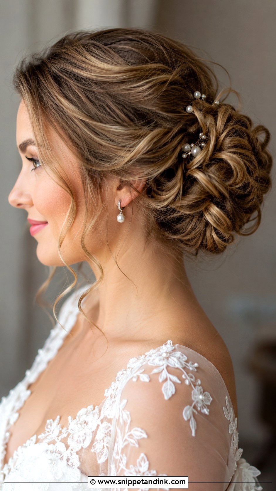 Curly Chignon for Wedding - Snippet and Ink - 25 Curly Hair Styles for Wedding
