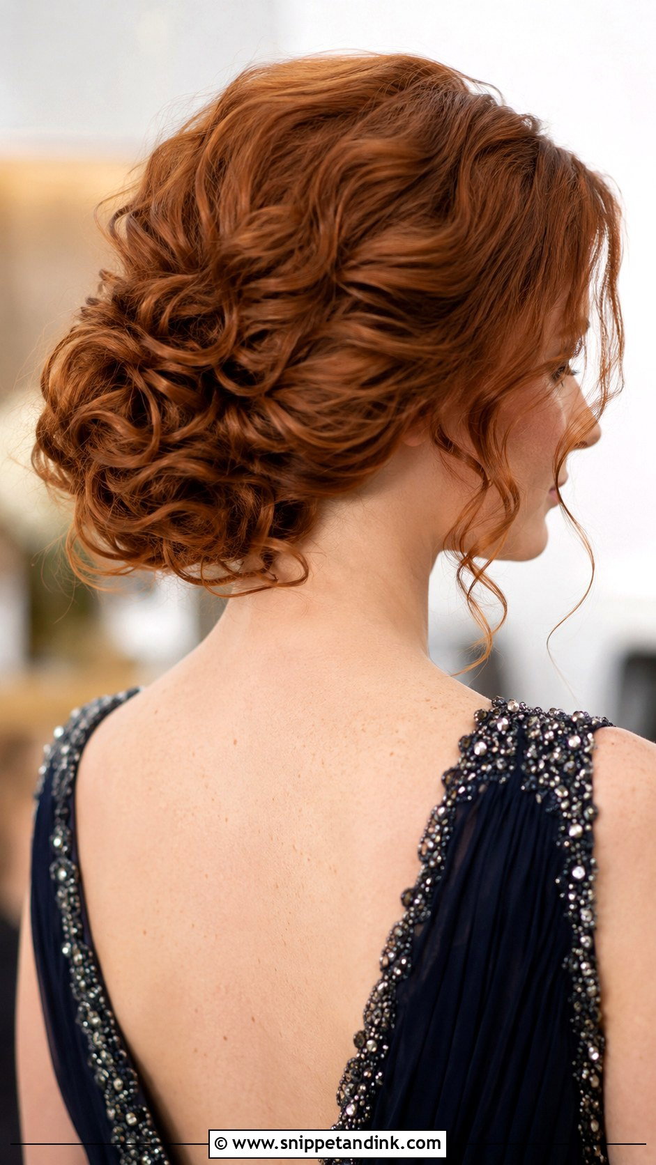 Curly Chignon - Snippet and Ink - 25 Curly Hairstyles for Wedding Guest