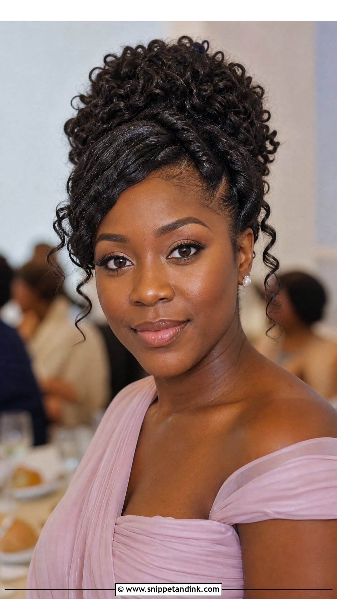 Curly Crochet Updo For Black Wedding Guest - Snippet and Ink - 15 Black Wedding Guest Hairstyles