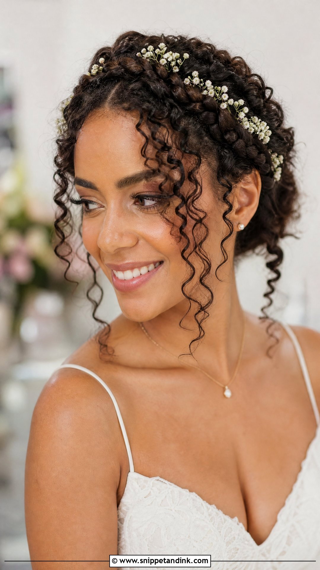 Curly Crown Braid - Snippet and Ink - 30 Wedding Hairstyles for Curly Hair