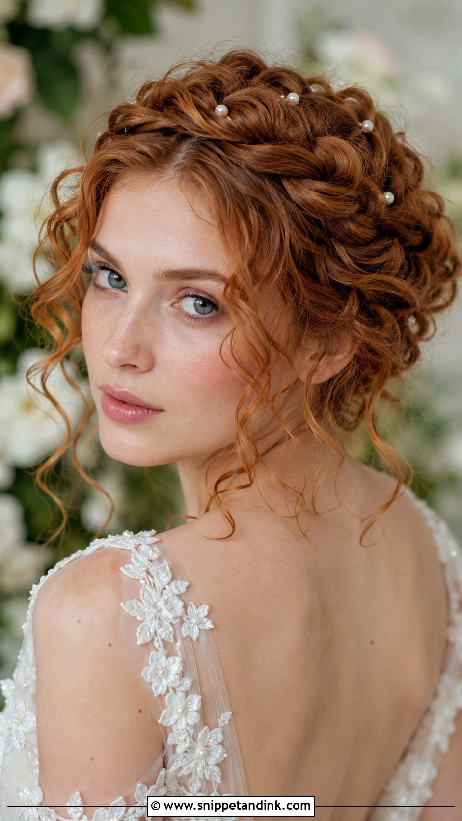Curly Crown Braid Updo - Snippet and Ink - 25 Wedding Curls