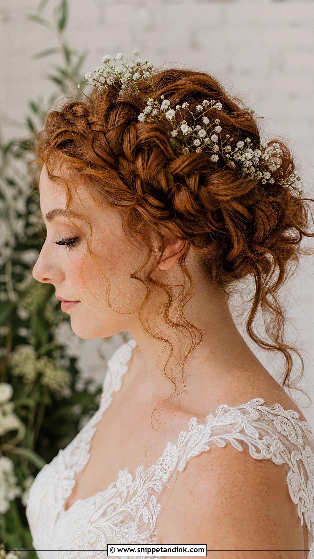 Curly Crown Braid Wedding Hair - Snippet and Ink - 20 Natural Curly Wedding Hair Ideas