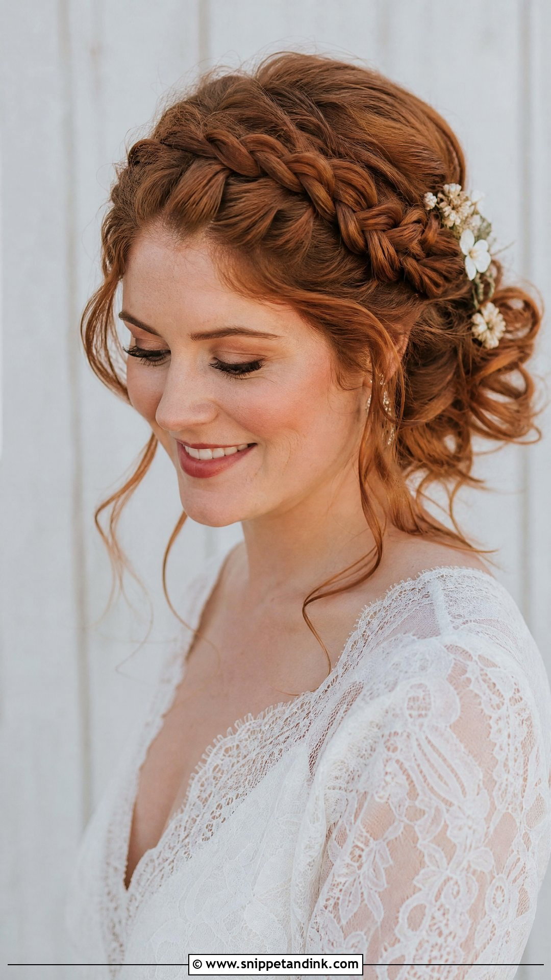 Curly Crown Braid Wedding Hairstyle - Snippet and Ink - 15 Curly Girl Wedding Hairstyles