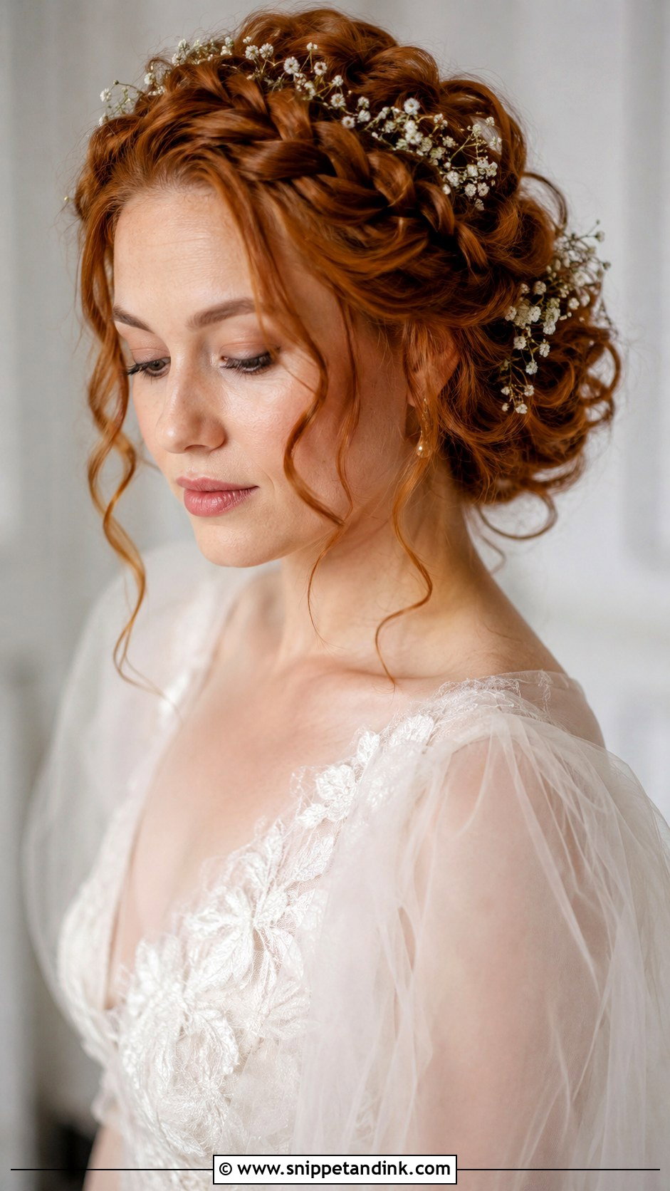 Curly Crown Braid Wedding Updo - Snippet and Ink - 15 Wedding Updos for Curly Hair