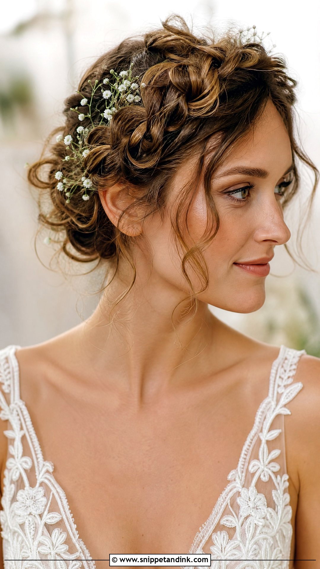 Curly Crown Braid for Wedding - Snippet and Ink - 20 Curl Hairstyles for Wedding