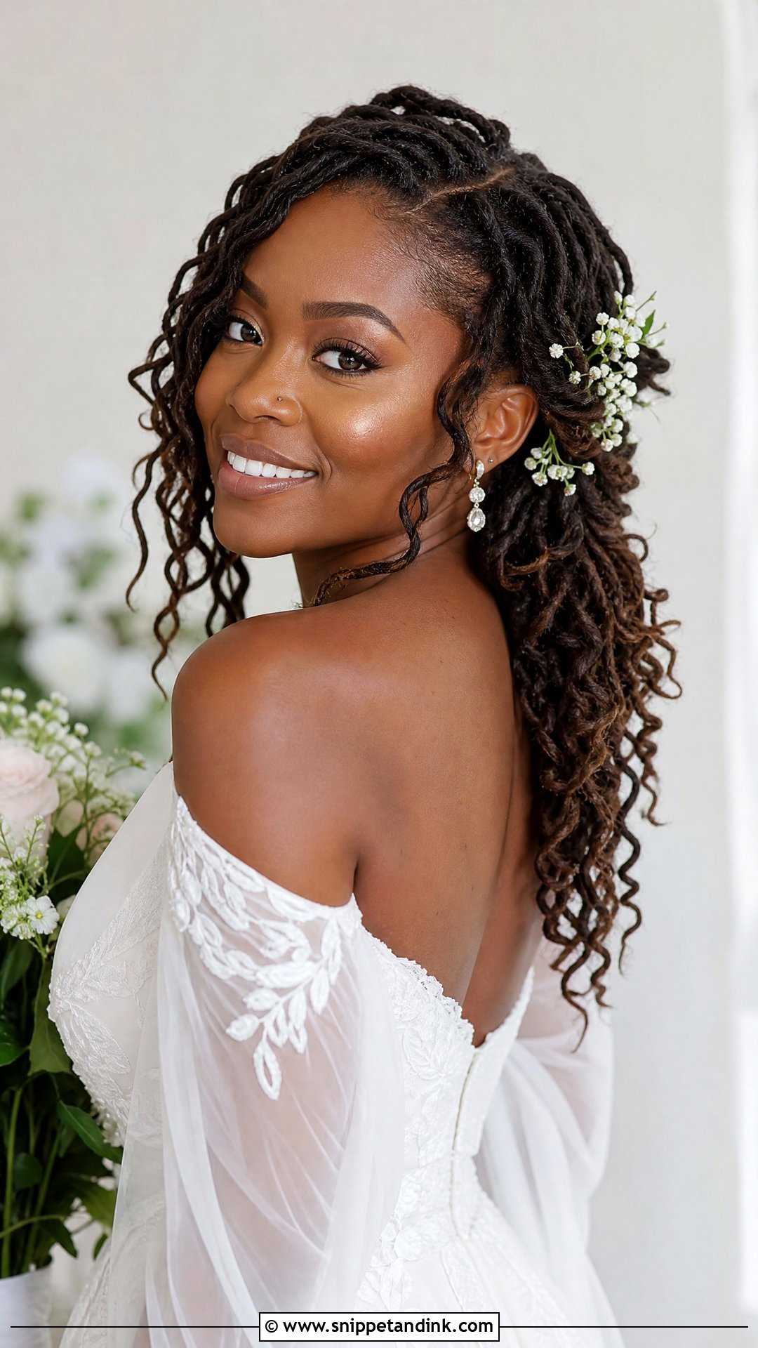 Curly Dreadlocks Wedding Hairstyle - Snippet and Ink - 15 Dreads Dreadlocks Wedding Hairstyles