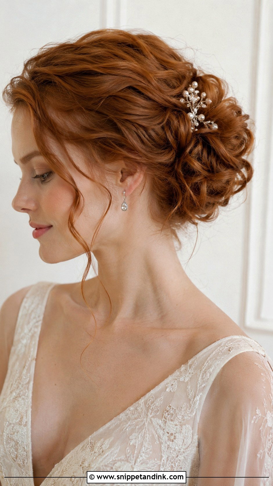 Curly Faux Bun for Short Hair - Snippet and Ink - 20 Updo Wedding Hairstyles for Short Hair