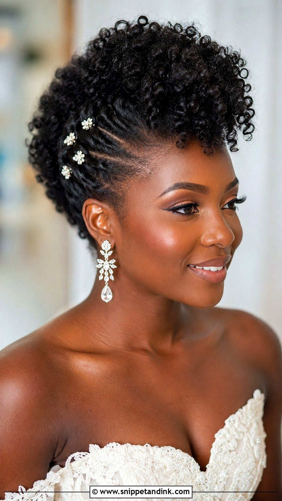 Curly Faux Hawk - Snippet and Ink - 25 Natural Bridal Hairstyles Black Women