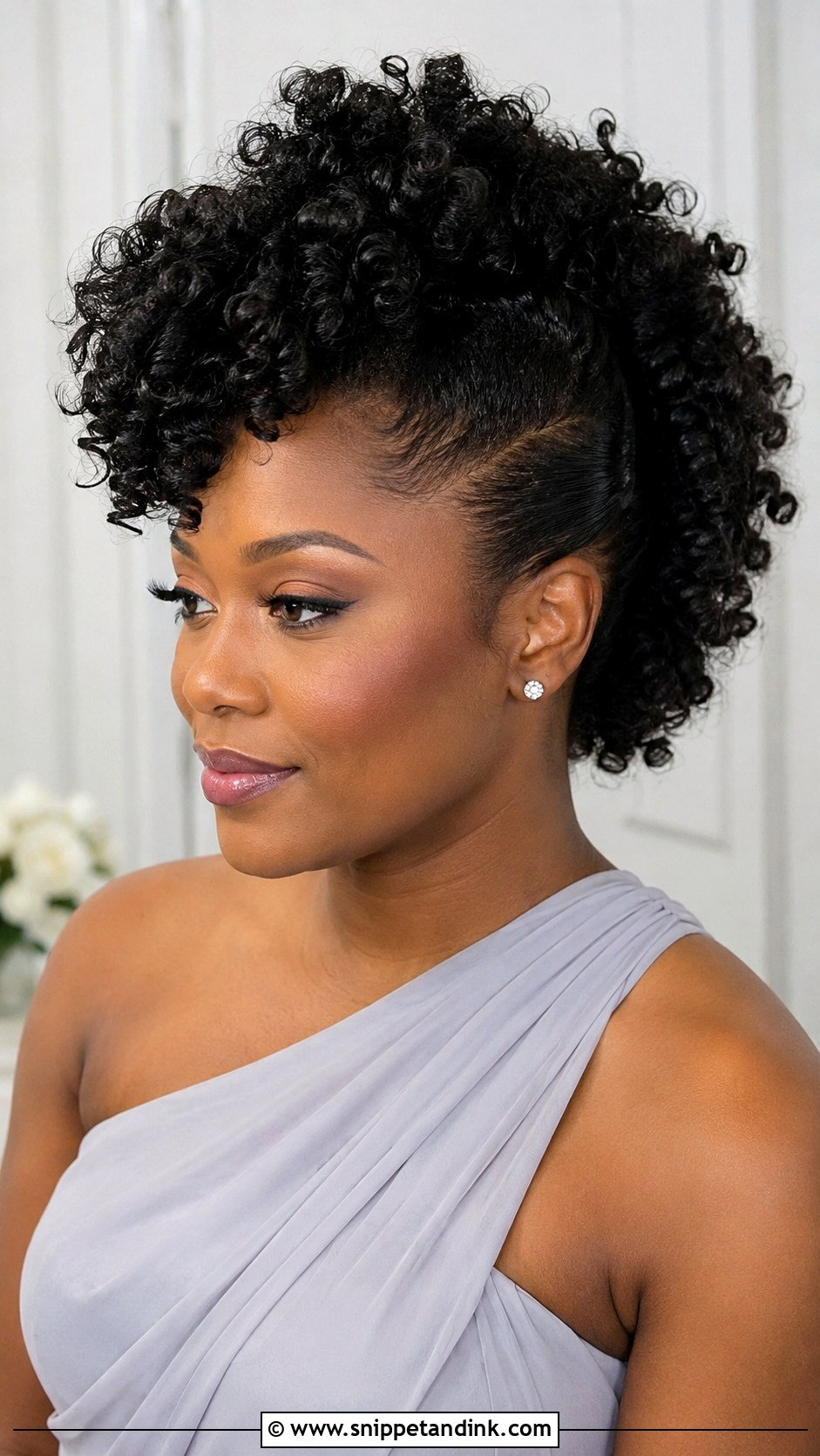 Curly Faux Hawk Bridesmaid Hair - Snippet and Ink - 25 Curly Hair Bridesmaid Styles