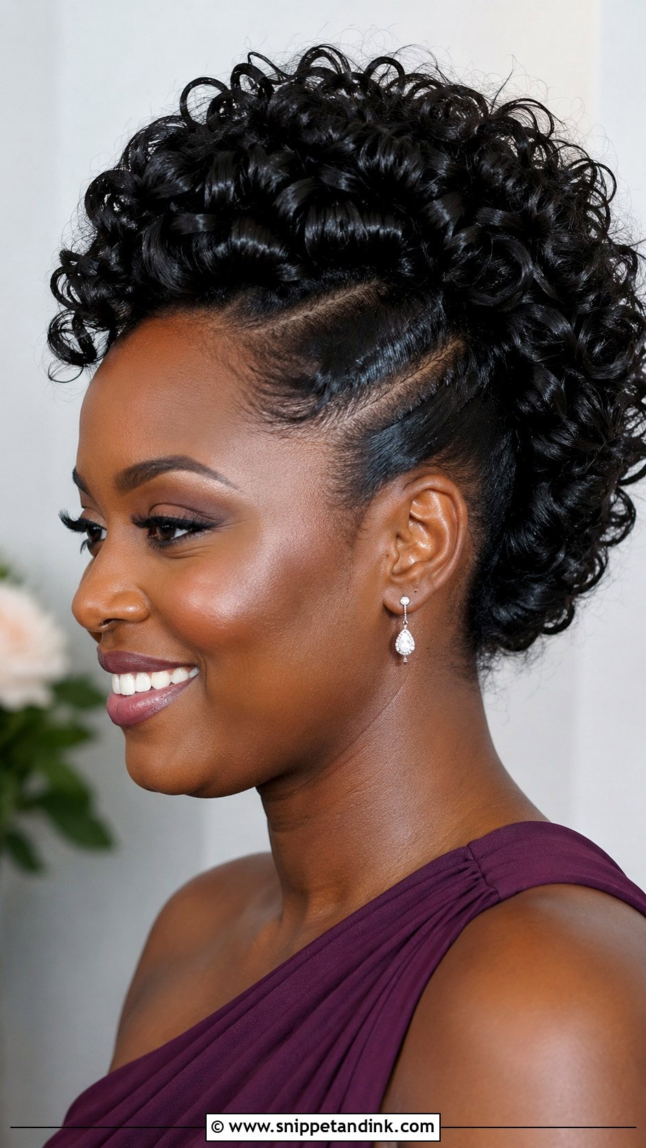 Curly Faux Hawk Bridesmaid Hair - Snippet and Ink - 20 Naturally Curly Bridesmaid Hairstyles