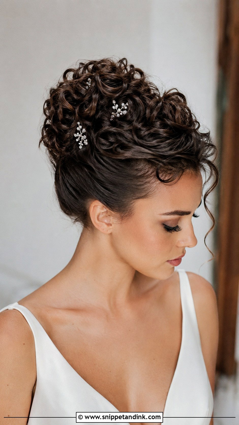 Curly Faux Hawk Updo - Snippet and Ink - 25 Wedding Hair Curls