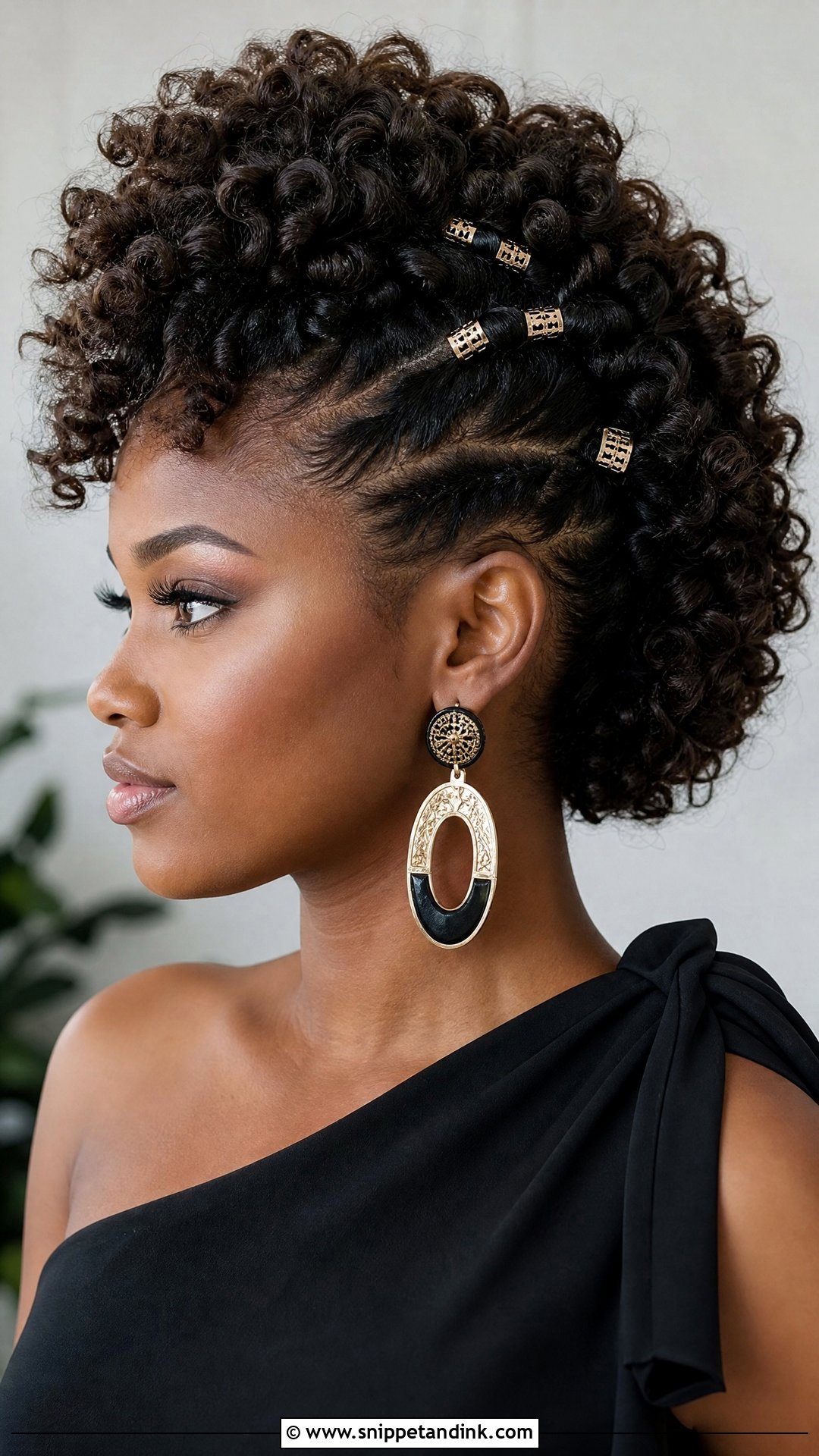 Curly Faux Hawk - Snippet and Ink - 20 Natural Hairstyles for Wedding Guest