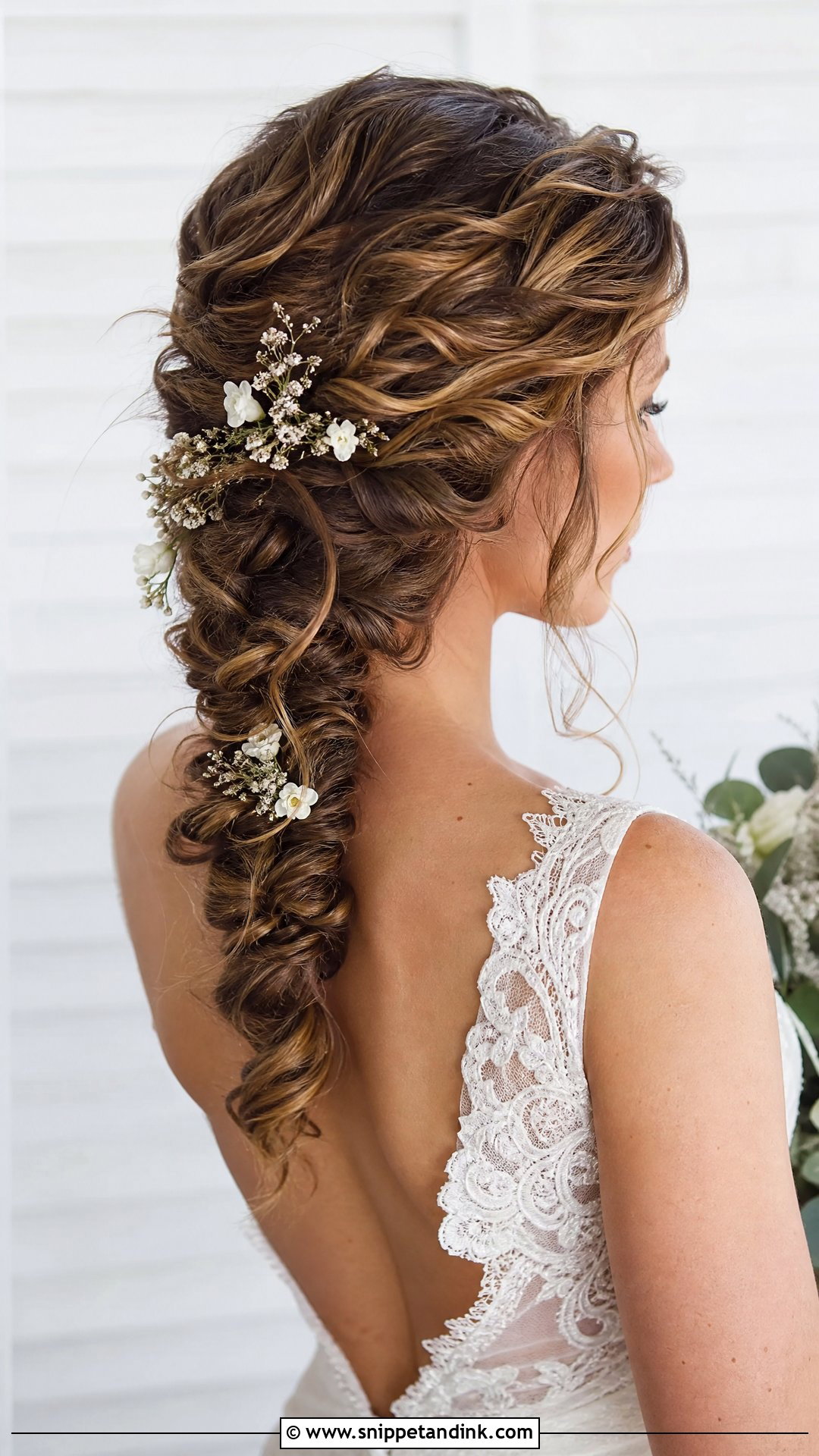 Curly Fishtail Braid Wedding Hair - Snippet and Ink - 20 Natural Curly Wedding Hair Ideas