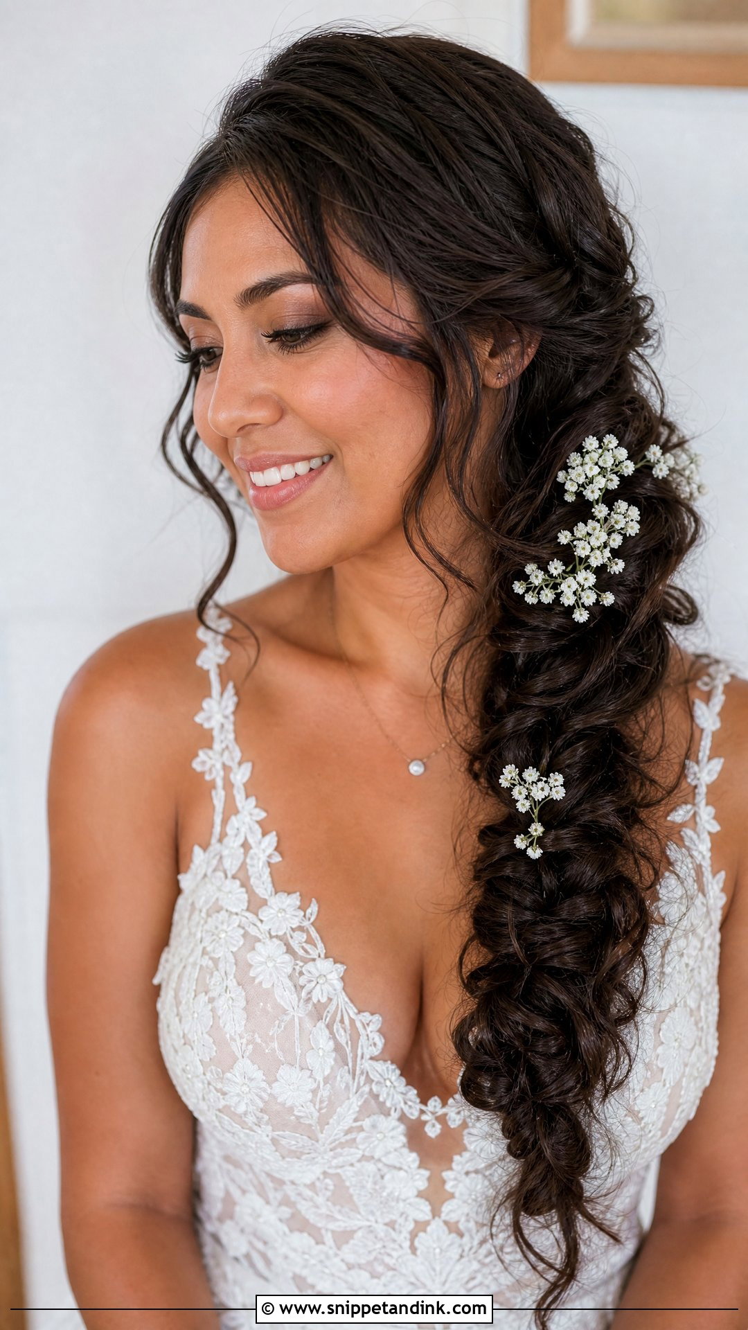 Curly Fishtail Braid - Snippet and Ink - 20 Curly Wedding Hairstyle Ideas