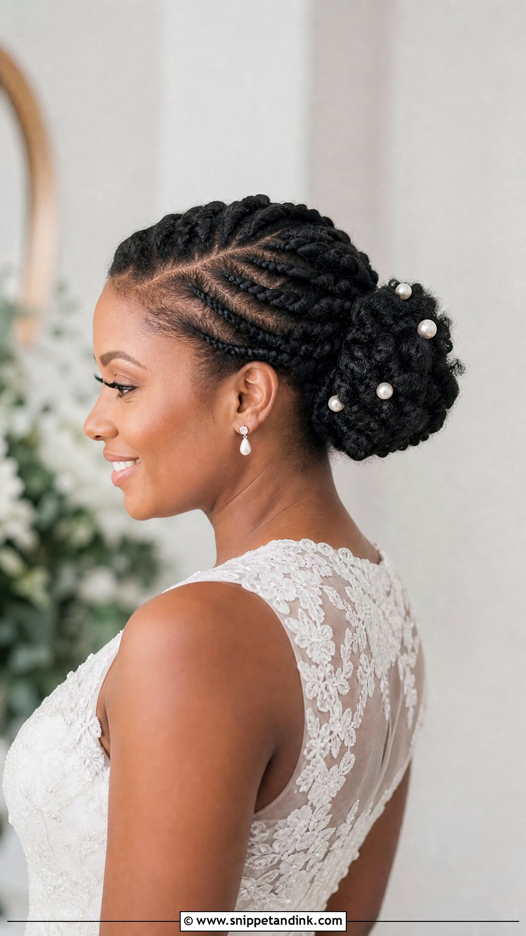 Curly Flat Twist Bun - Snippet and Ink - 20 Curly Hairstyles Wedding the Bride