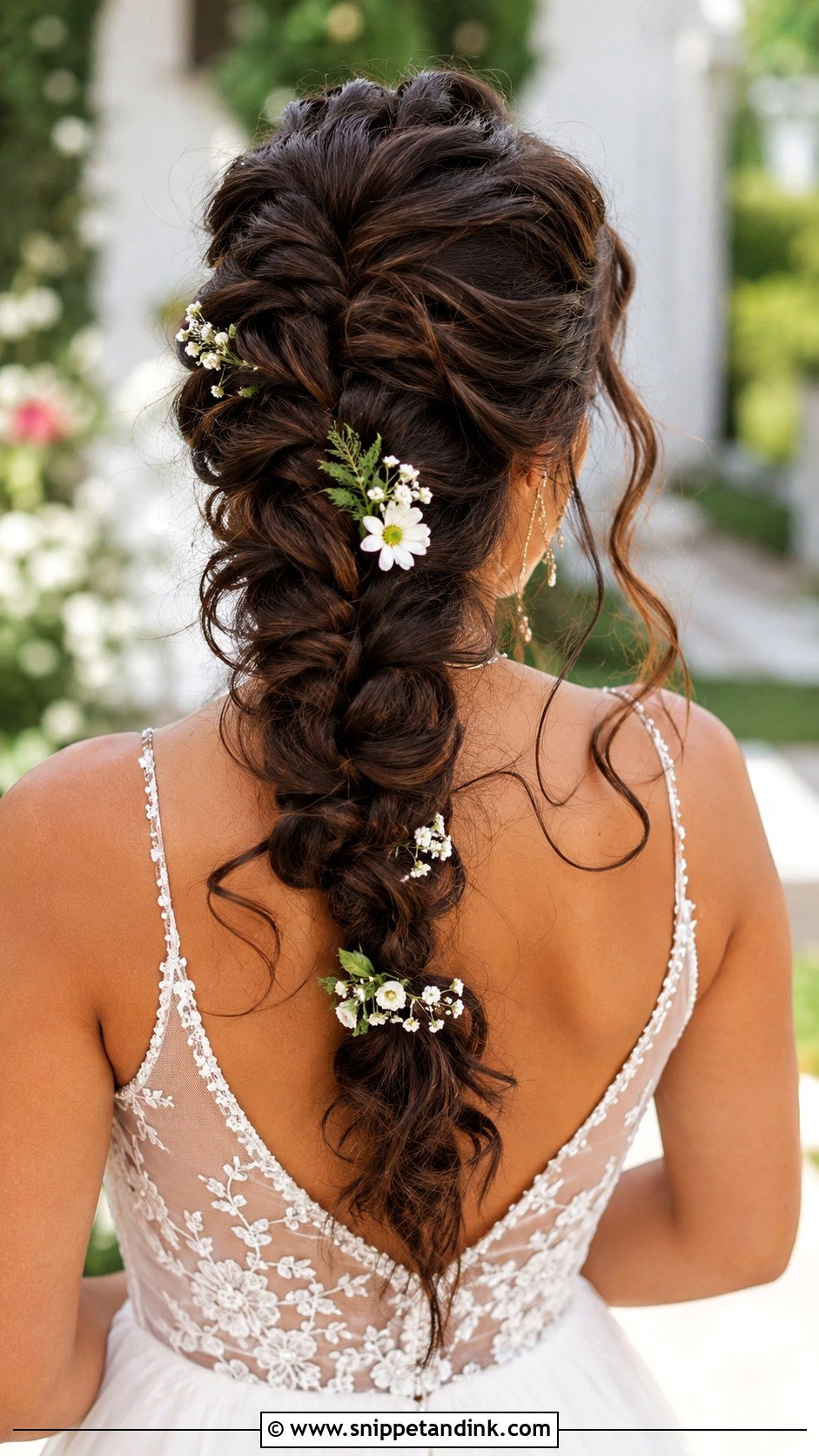 Curly French Braid Wedding Hairstyle - Snippet and Ink - 20 Natural Curly Hairstyles for Wedding