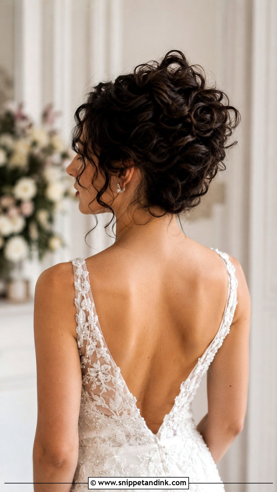 Curly French Twist Updo - Snippet and Ink - 25 Curly Hair Bride Hairstyles