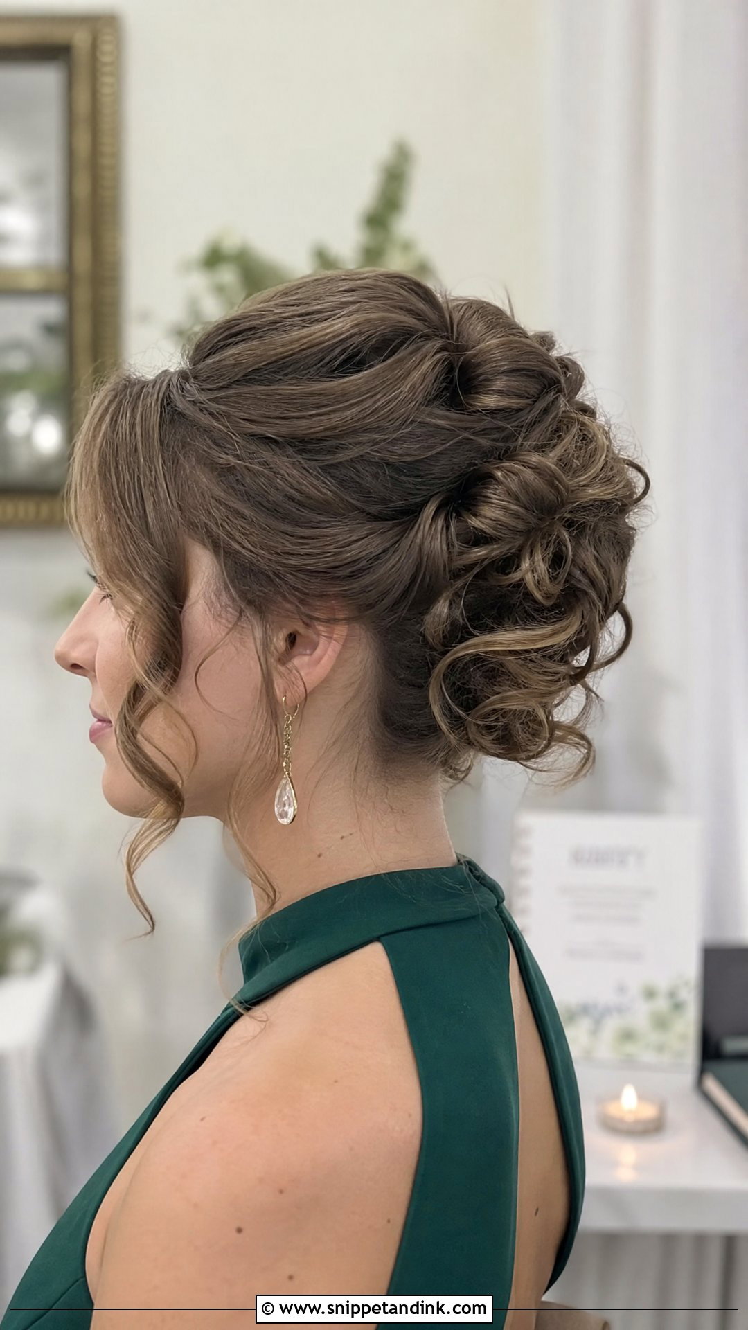 Curly French Twist Wedding Guest Hair - Snippet and Ink - 15 Curly Hairstyles for a Wedding Guest
