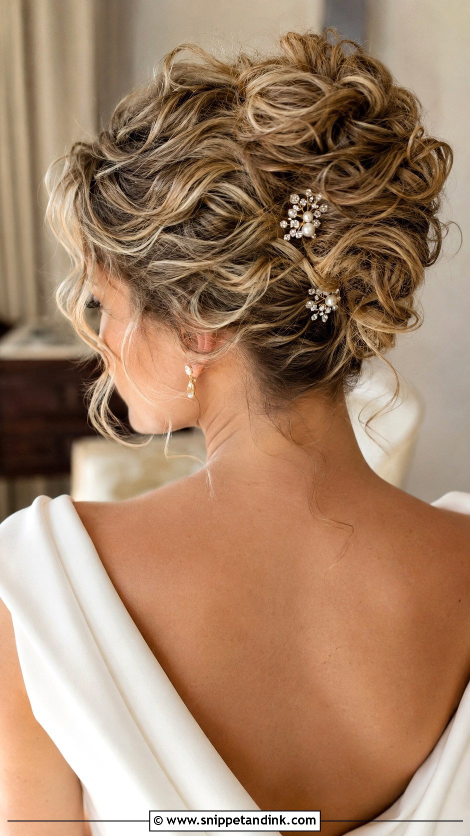 Curly French Twist Wedding Hairstyle - Snippet and Ink - 20 Naturally Curly Hairstyles for Wedding
