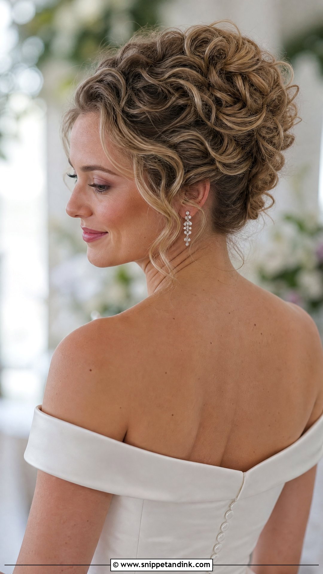 Curly French Twist Wedding Updo - Snippet and Ink - 15 Formal Curly Natural Curls Wedding Updo Hairstyles