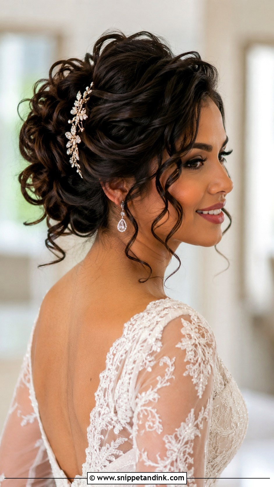 Curly French Twist for Wedding - Snippet and Ink - 25 Curly Hair Styles for Wedding