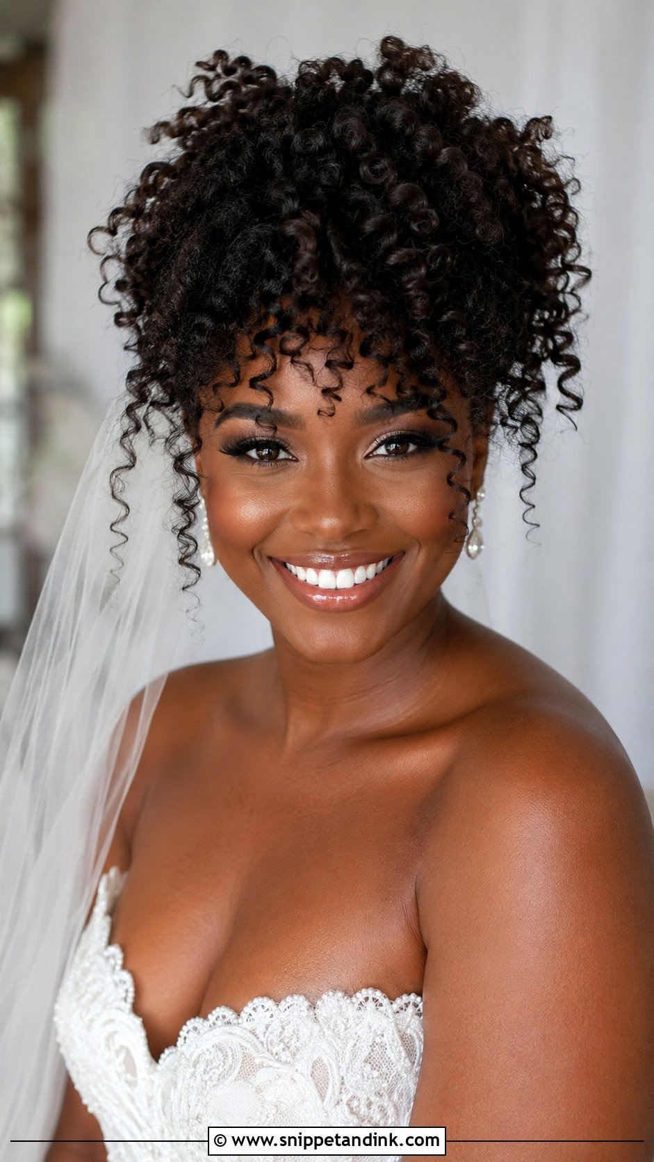 Curly Front Bangs for Natural Hair - Snippet and Ink - 20 Bride Front Hairstyles