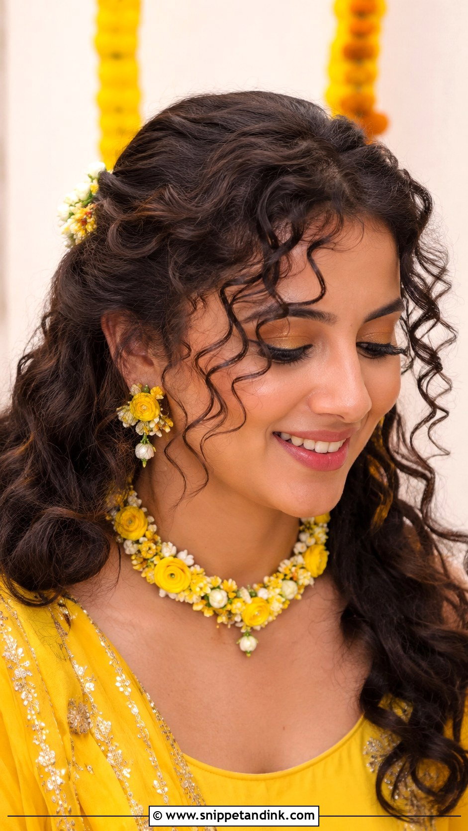 Curly Front Fringe for Indian Wedding - Snippet and Ink - 25 Indian Bridal Front Hairstyles