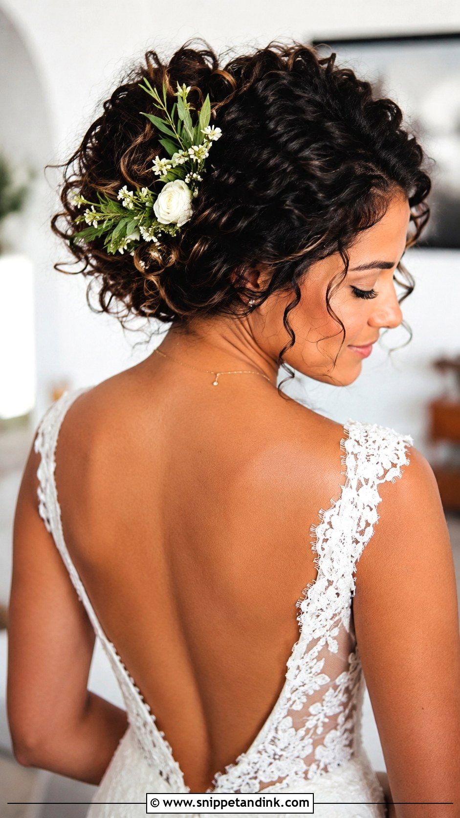 Curly Hair Boho Updo - Snippet and Ink - 20 Boho Bride Hairstyles
